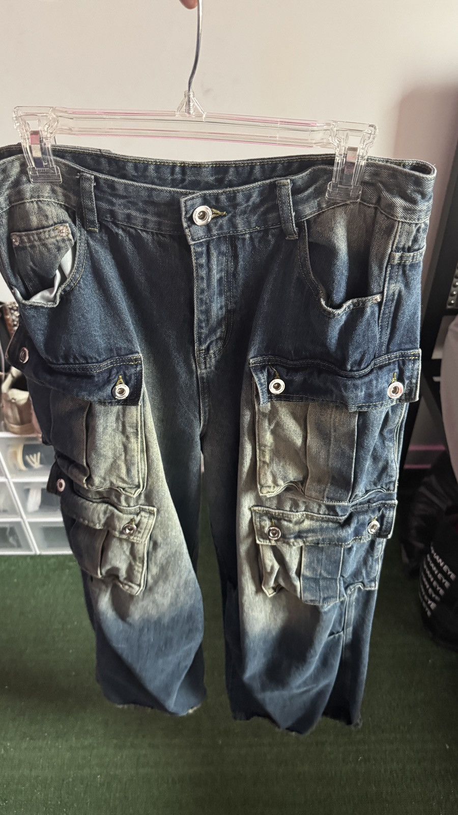 Other Cargo pocket acid wash jeans Size US 34 / EU 50 - 3 Thumbnail