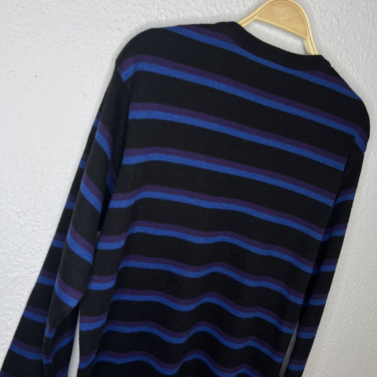 Lacoste Vintage Lacoste Jumper Sweater Knitwear Wool Striped Black Size US L / EU 52-54 / 3 - 7 Thumbnail