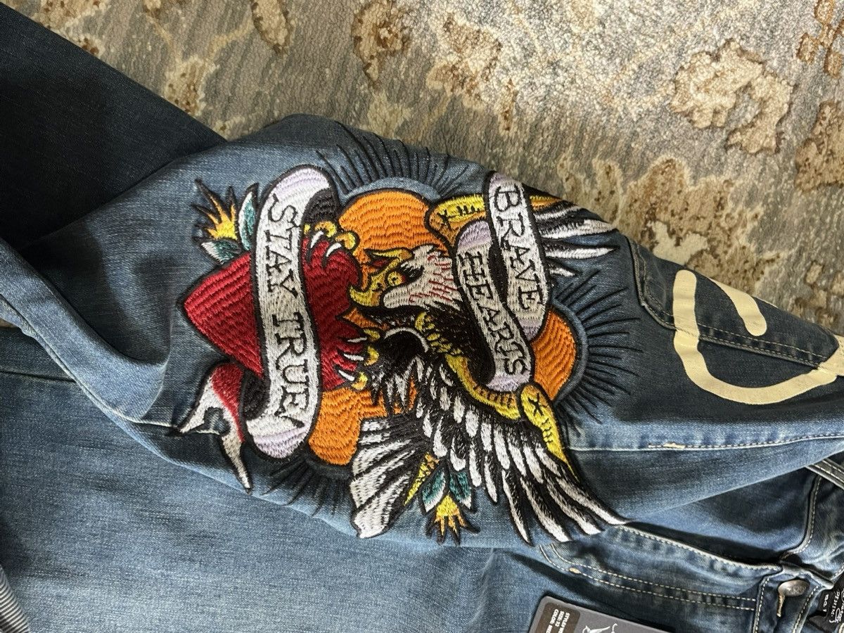 Ed Hardy BRAVE HEARTS STAY TRUE GRAPHIC BAGGY ED HARDY JEANS 32 Size US 32 / EU 48 - 4 Thumbnail