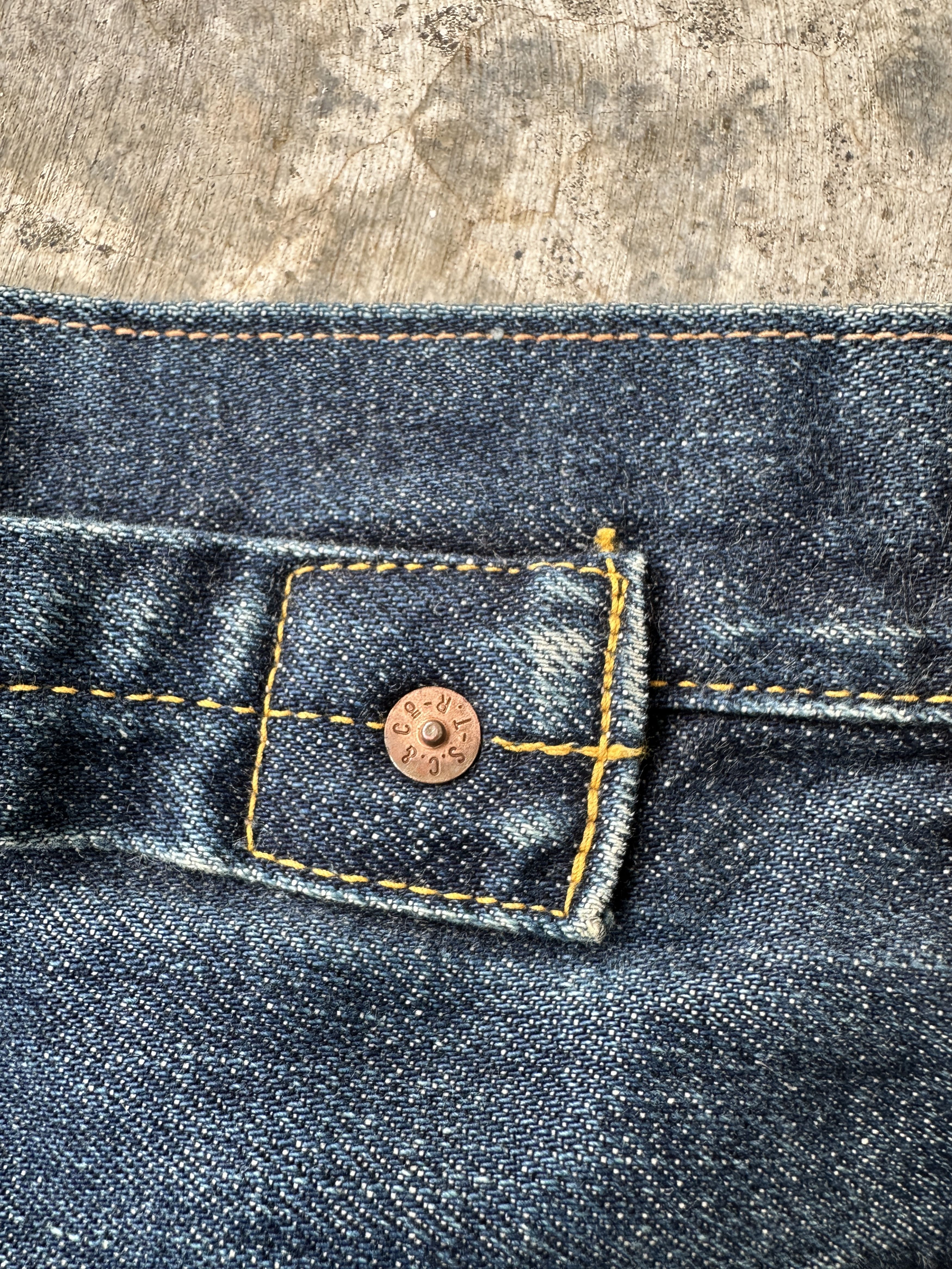 Evisu Buckle Back No2 2000s Selvedge seagulls back cinch denim 501 Size US 35 - 15 Thumbnail