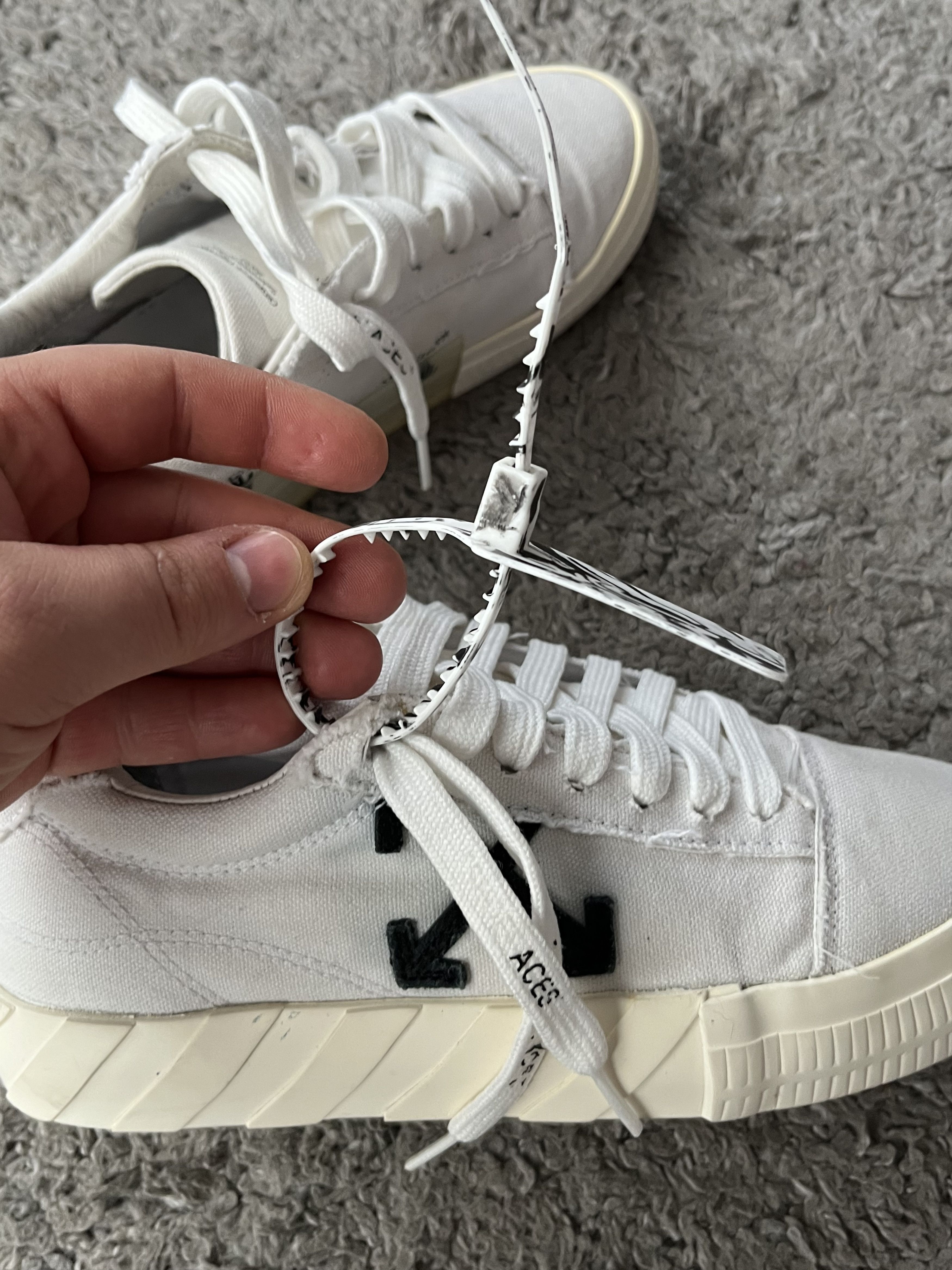 Off-White Vintage OFF-WHITE Liw Vulcanized Eco Canvas Sneakers Y2K Size US 7.5 / EU 40-41 - 3 Thumbnail