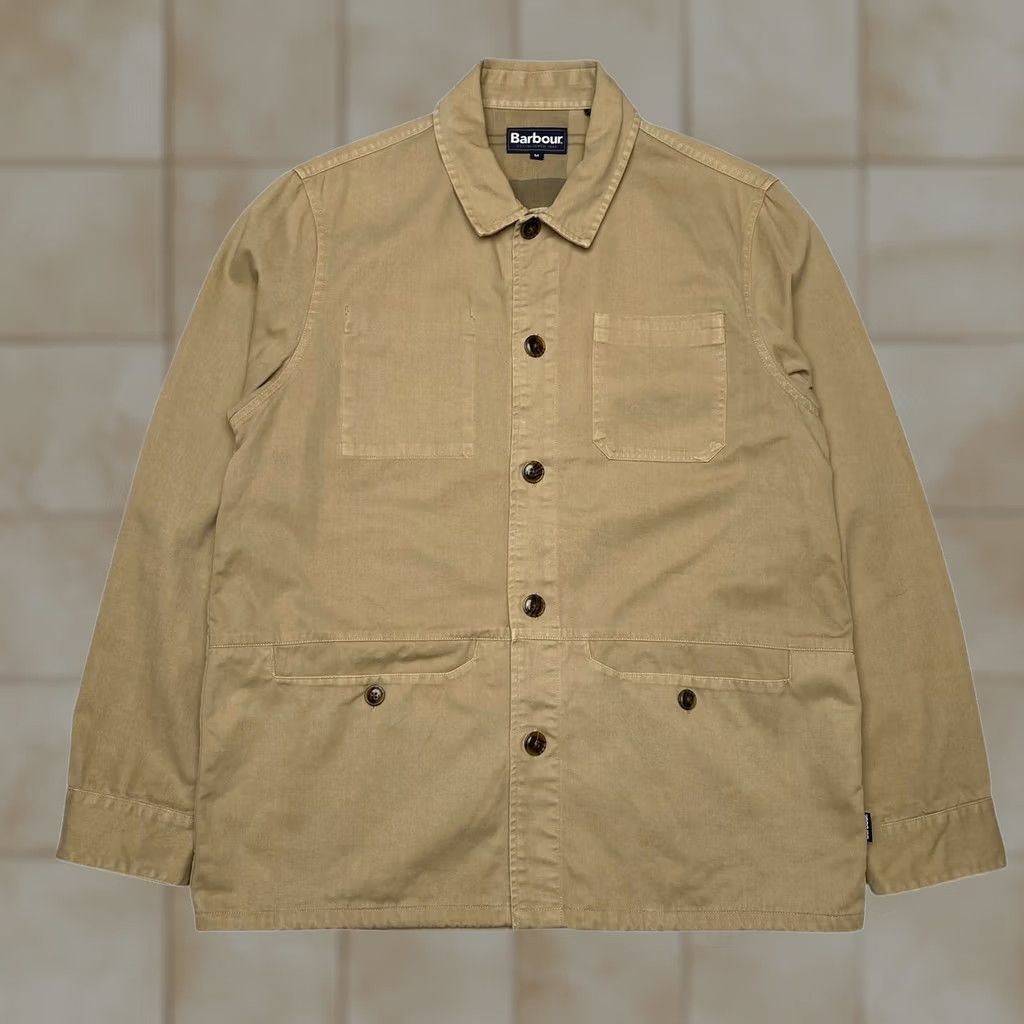 Barbour Barbour Dene Overshirt Jacket Cotton Twill Men's Medium Chore Utility Tan Size US M / EU 48-50 / 2 - 1 Thumbnail