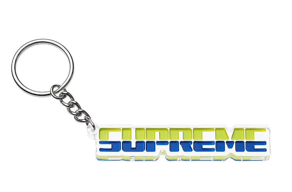 Supreme Supreme Embossed Keychain Green/Navy Size ONE SIZE - 1 Thumbnail