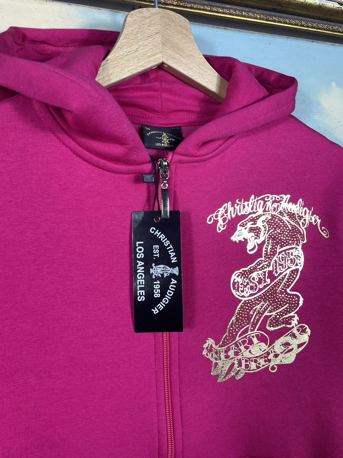 Christian Audigier × Ed Hardy × Vintage Ed Hardy Retro 00s Hoodie With Crystals Affliction Grunge Size US XS / EU 42 / 0 - 9 Thumbnail