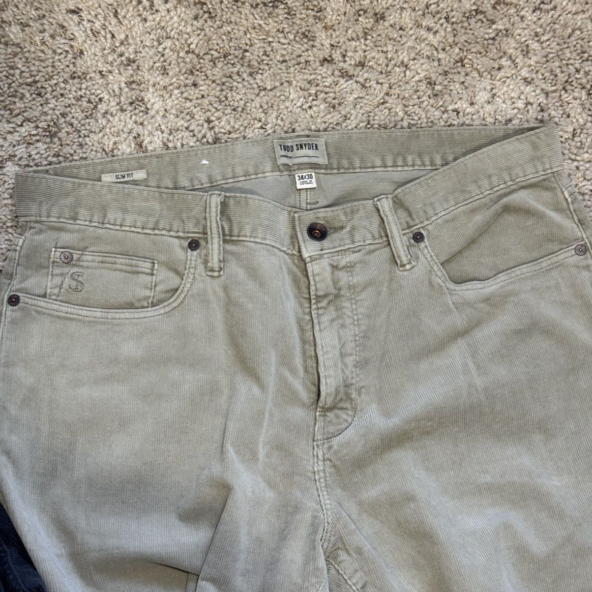 Todd Snyder Todd Snyder Corduroy Pants Slim Fit 34 x 30 Navy Tan $178 Size US 34 / EU 50 - 7 Thumbnail
