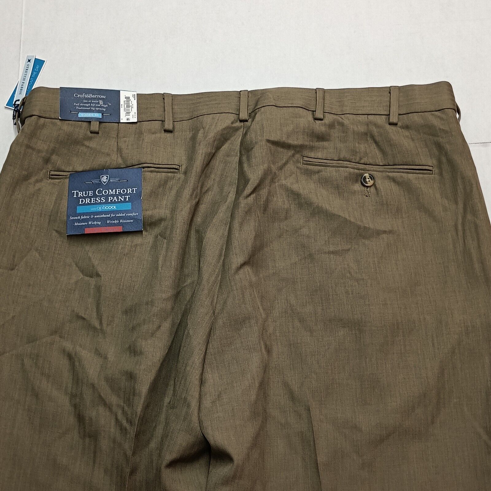 Croft & Barrow Croft & Barrow Dress Pants Men's 40x32 Tan Classic Fit Size US 40 / EU 56 - 8 Thumbnail