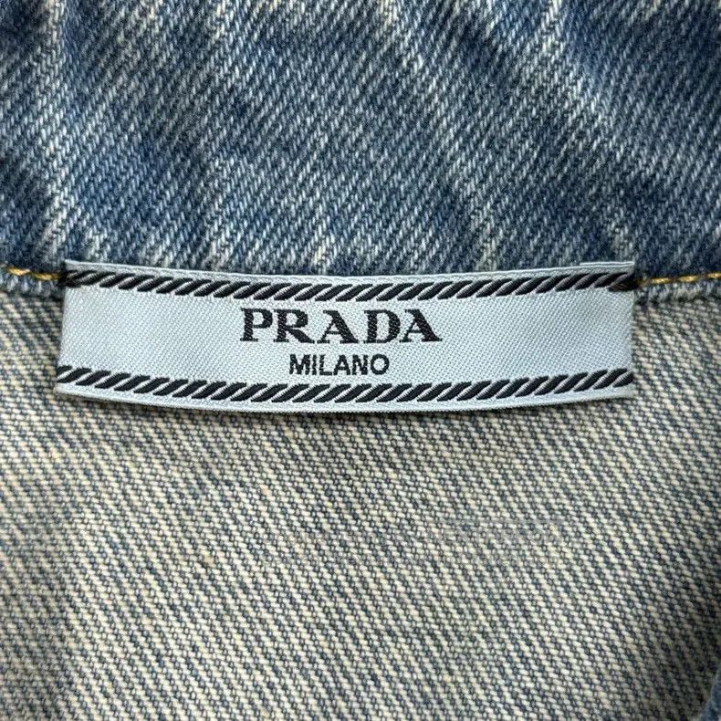 Prada Prada Washed blue metal triangle logo denim jacket Size XS / US 0-2 / IT 36-38 - 5 Thumbnail