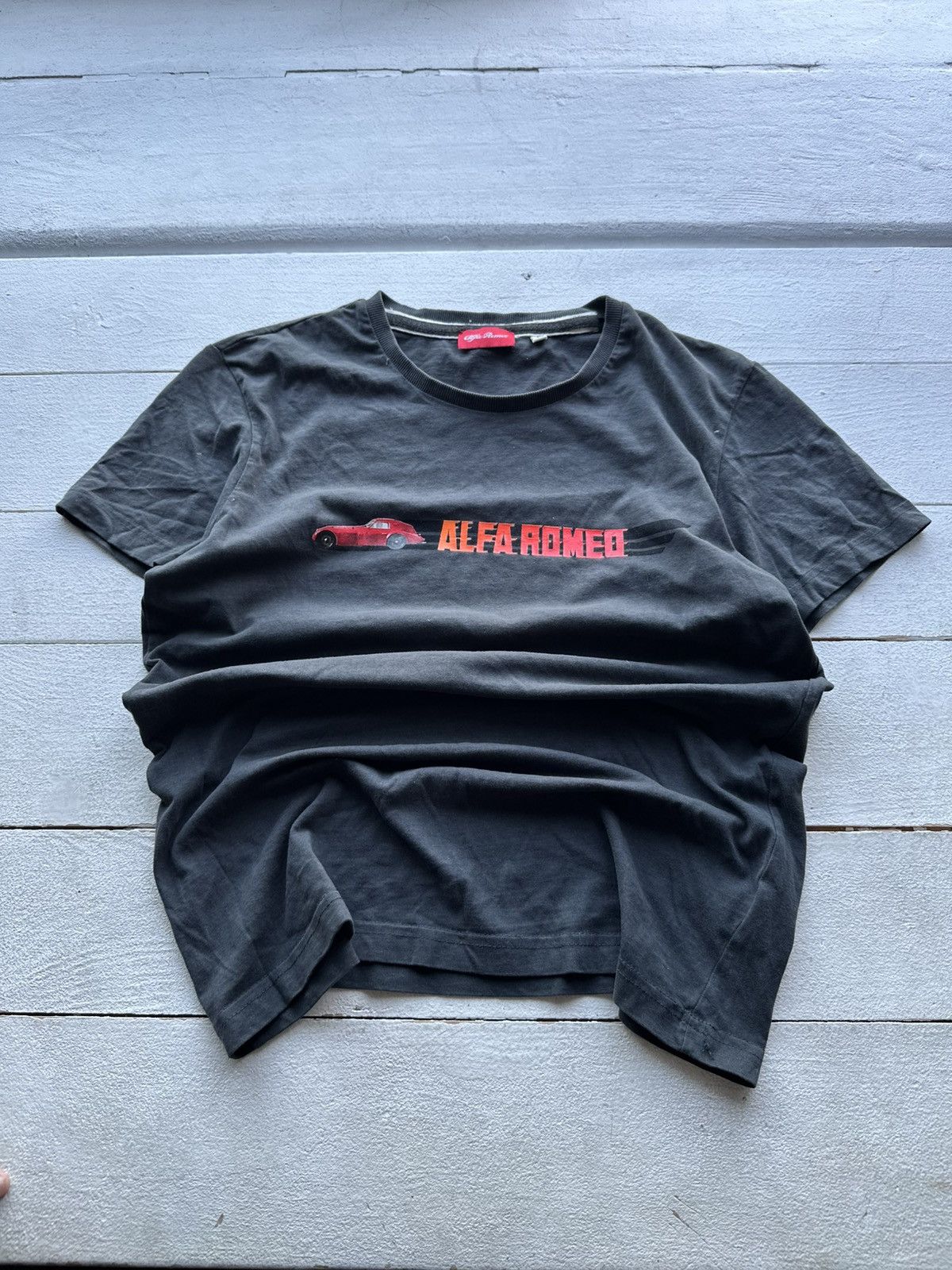 Other 🚨ALFA ROMEO ITALY BIG LOGO RACING RED BLACK CAR Y2K Size US M / EU 48-50 / 2 - 1 Thumbnail