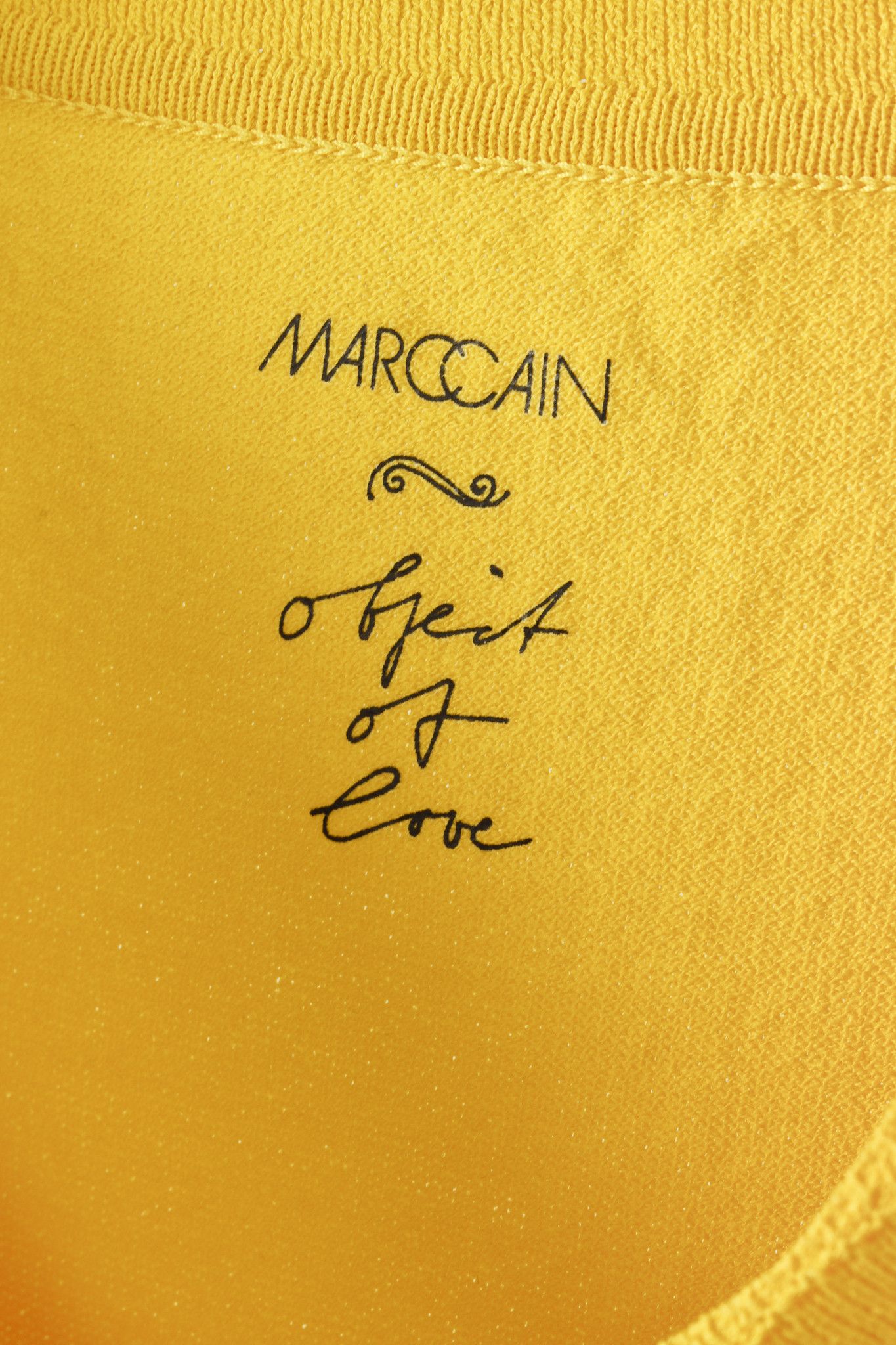 Other Marc Cain Yellow Knit Scalloped Tee Size L / US 10 / IT 46 - 4 Thumbnail