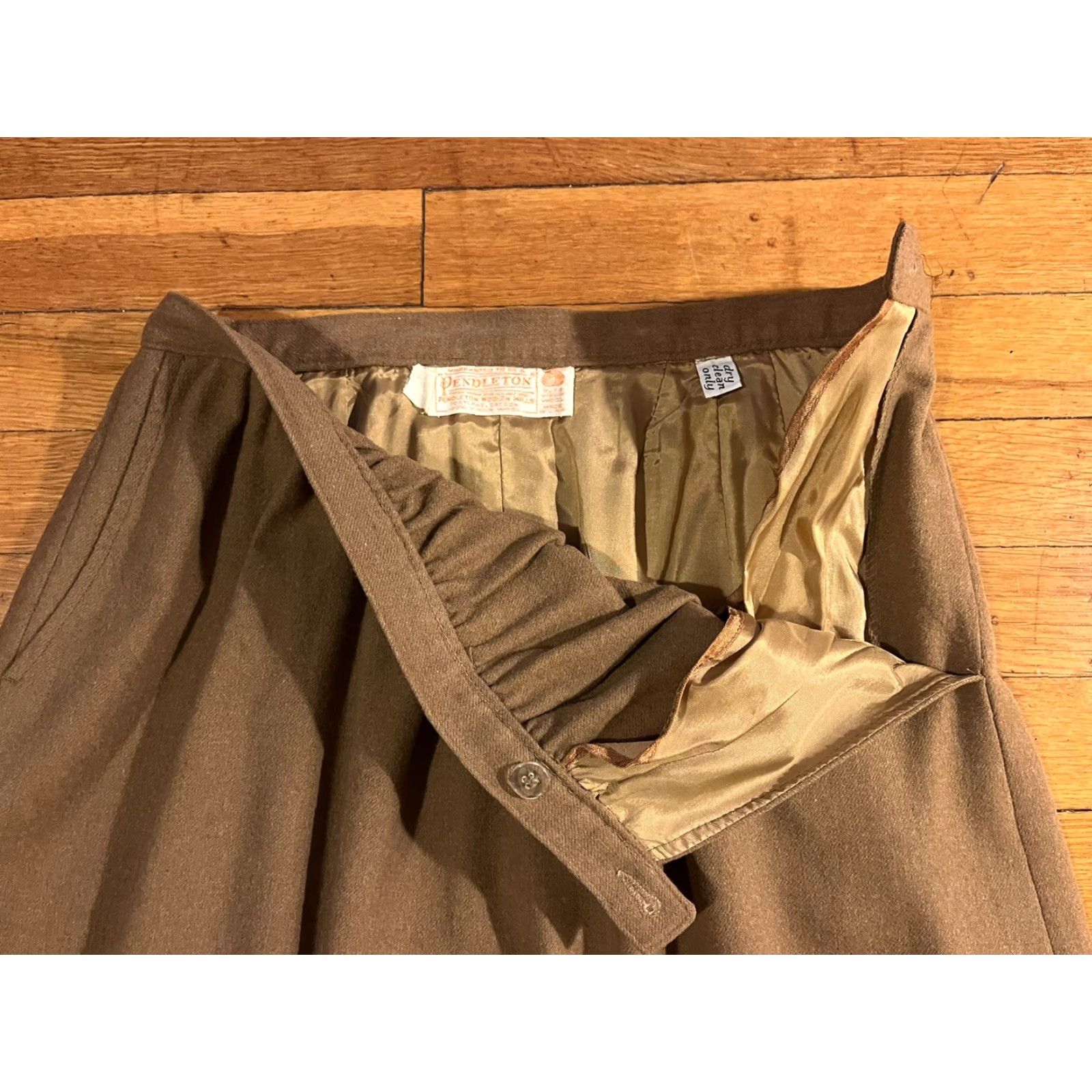 Pendleton VINTAGE Pendleton Wool Pencil Skirt Women’s 10 Brown 60s 1960s Secretary/Geek Mens Girls Womens Hors Size 32" / US 10 / IT 46 - 4 Thumbnail