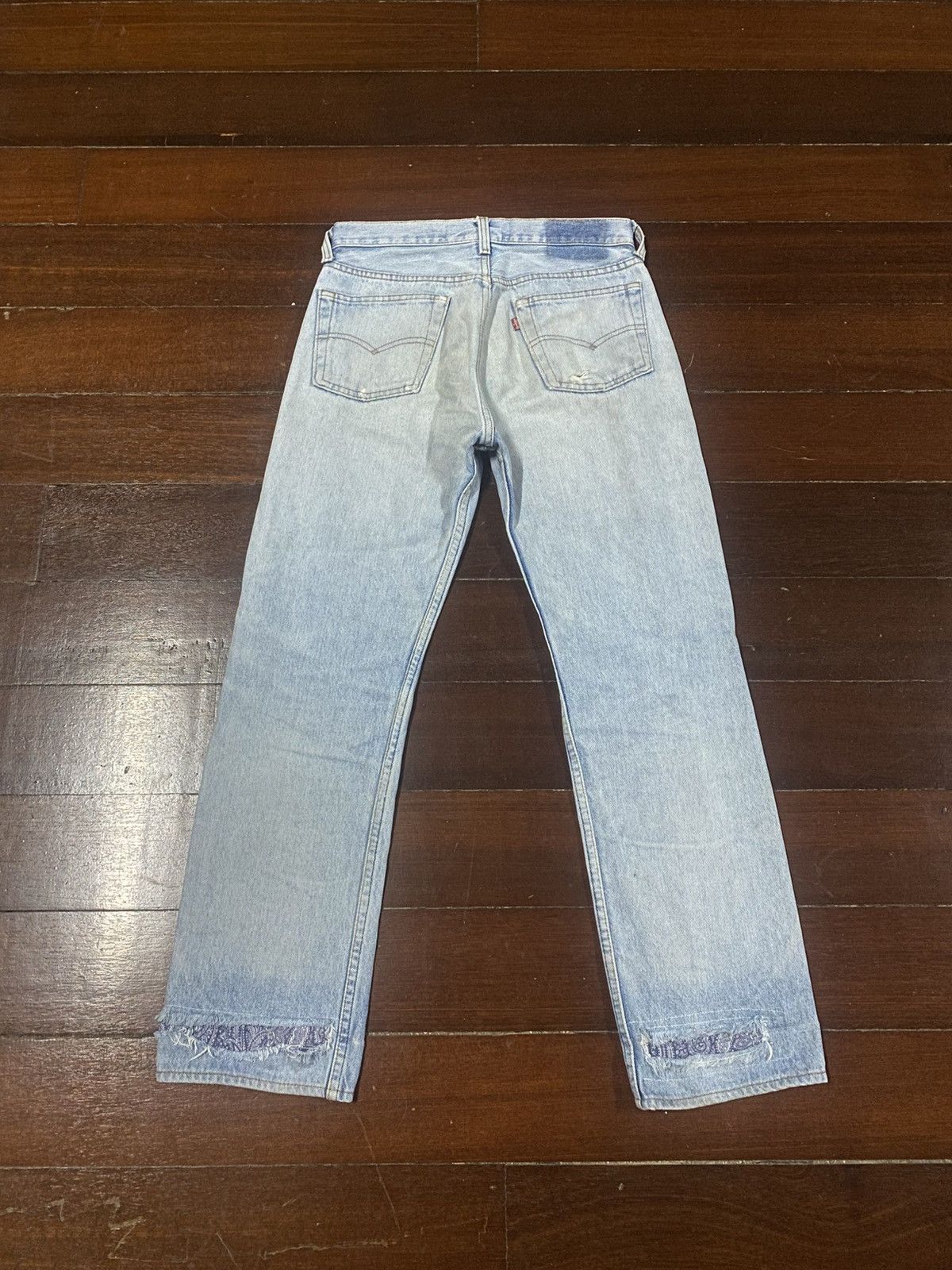 Levi's Vintage 70s 80s Levis 501 distressed rework patch mud wash Size US 30 / EU 46 - 9 Thumbnail