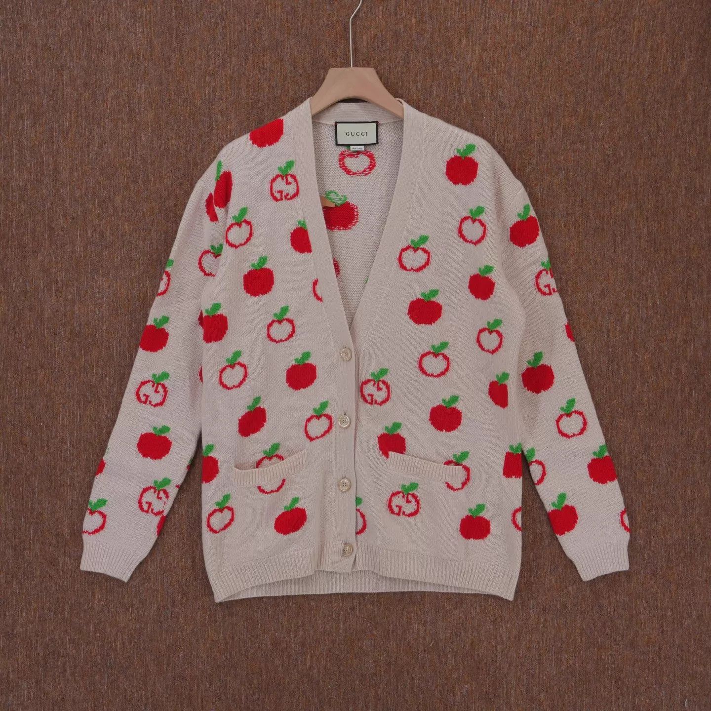 Gucci Gucci white GG Apple knit cardigan size S Size S / US 4 / IT 40 - 1 Thumbnail