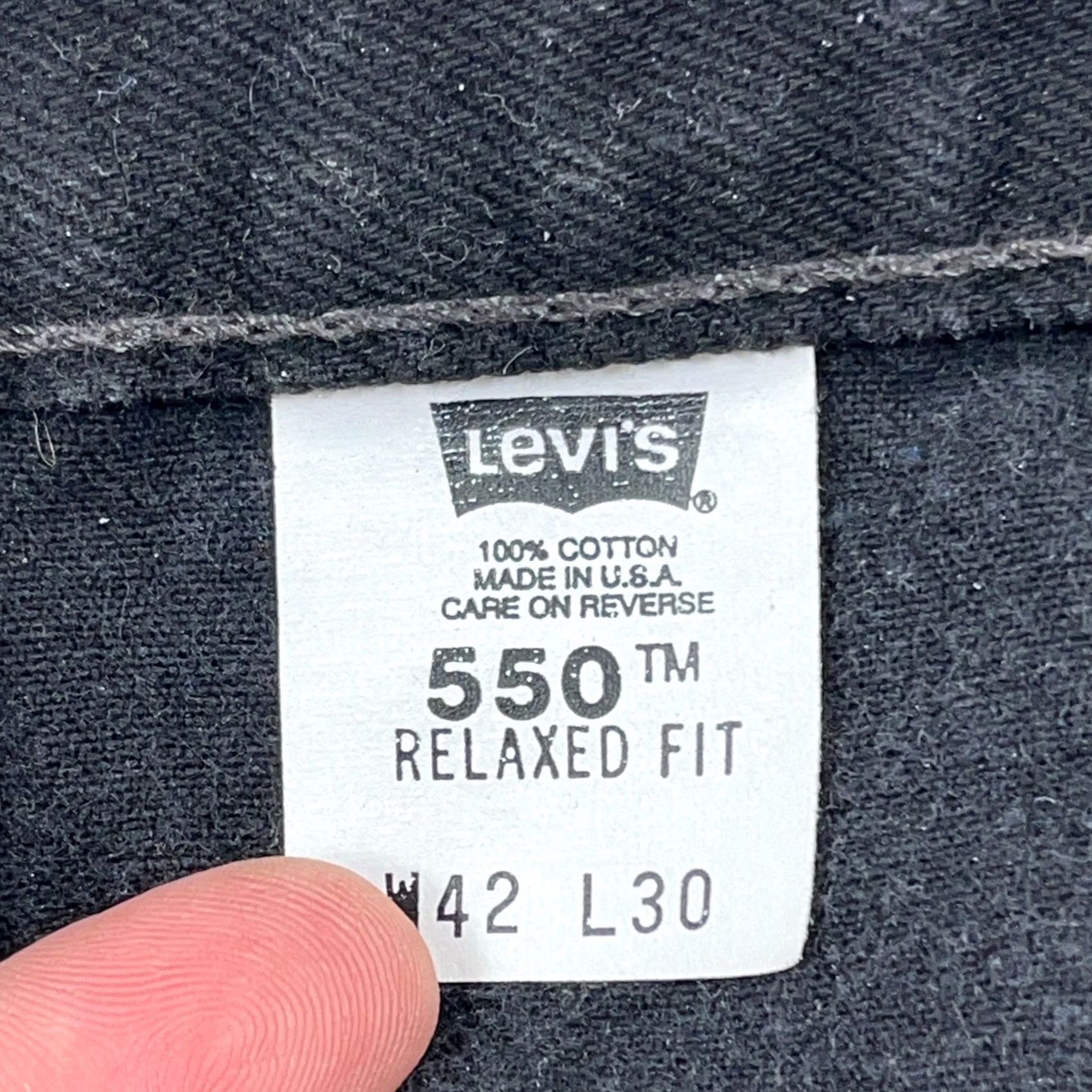 Levi's VINTAGE Levi's 550 Jeans Men 40x30 Black Relaxed Fit Straight Leg 90s 1999 Size US 40 / EU 56 - 4 Thumbnail