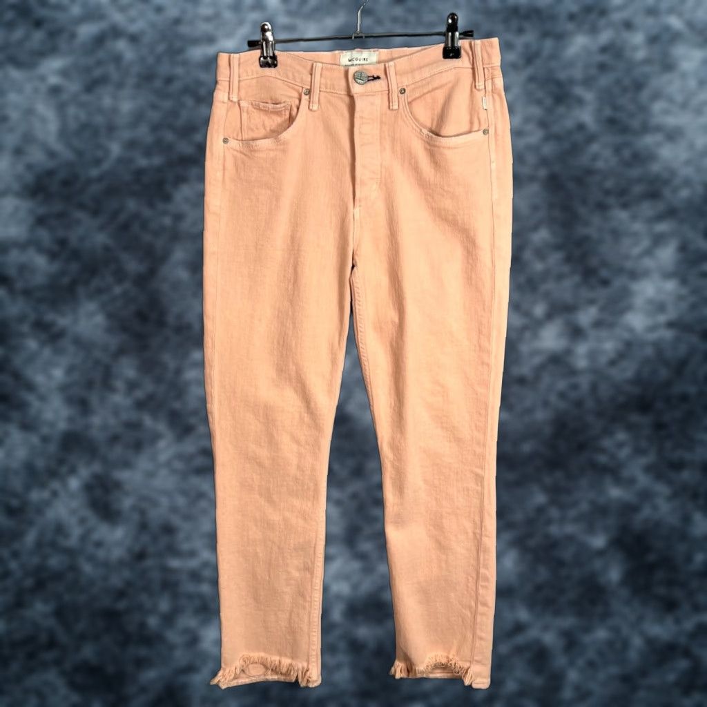 Denime McGuire Valletta Straight Light Pink Frayed Hem Jeans Size 26 Denim Womens Size 26" / US 2 / IT 38 - 1 Thumbnail