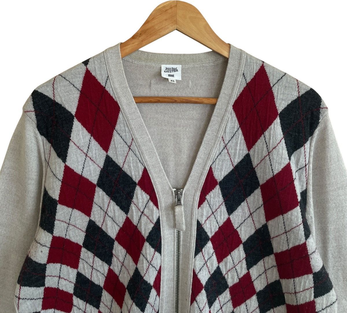 Jean Paul Gaultier Vintage Jean Paul Gaultier Argyle Wool Knit Blouson 2000s Size US M / EU 48-50 / 2 - 3 Thumbnail
