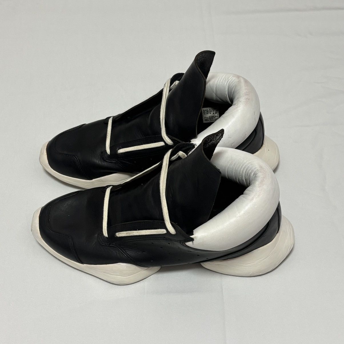 Adidas × Rick Owens Rick Owens x Adidas Tech Runner Black Leather (SS14 Vicious) Size US 11 / EU 44 - 4 Thumbnail