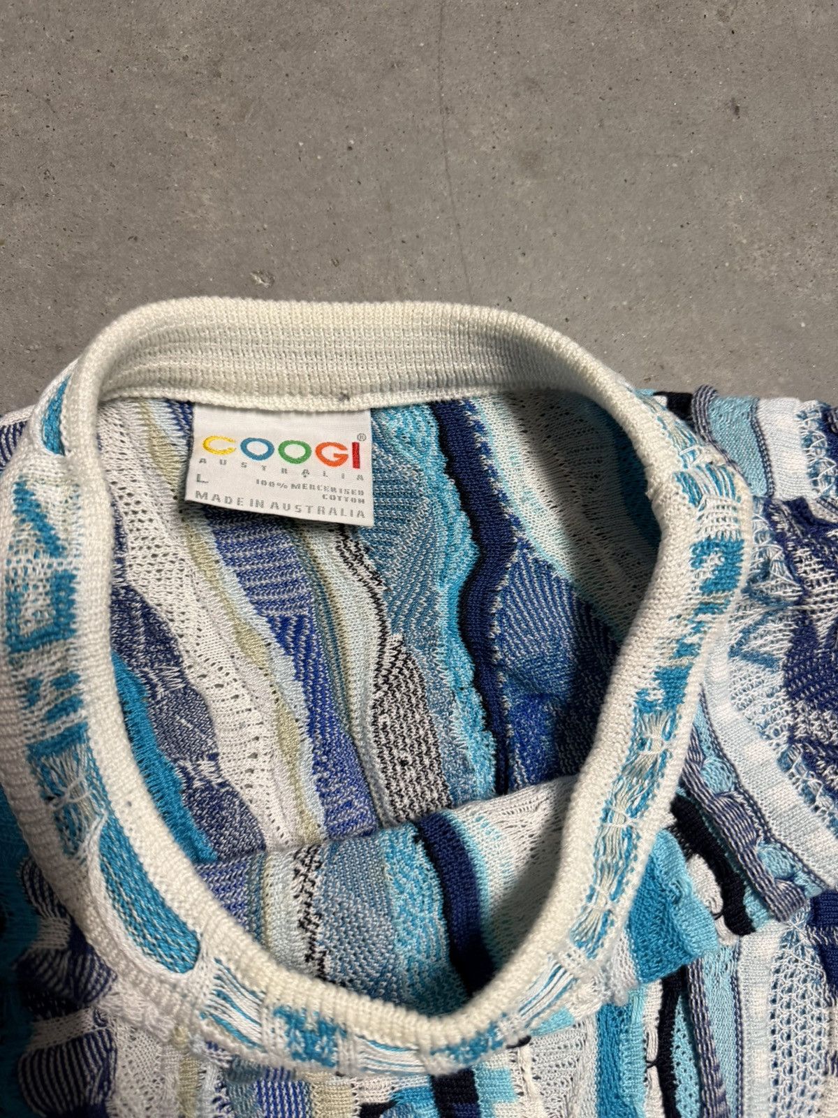 Coogi Vintage 90s Coogi Australia 3D Pacific Blue Knit Sweater Size US L / EU 52-54 / 3 - 3 Thumbnail