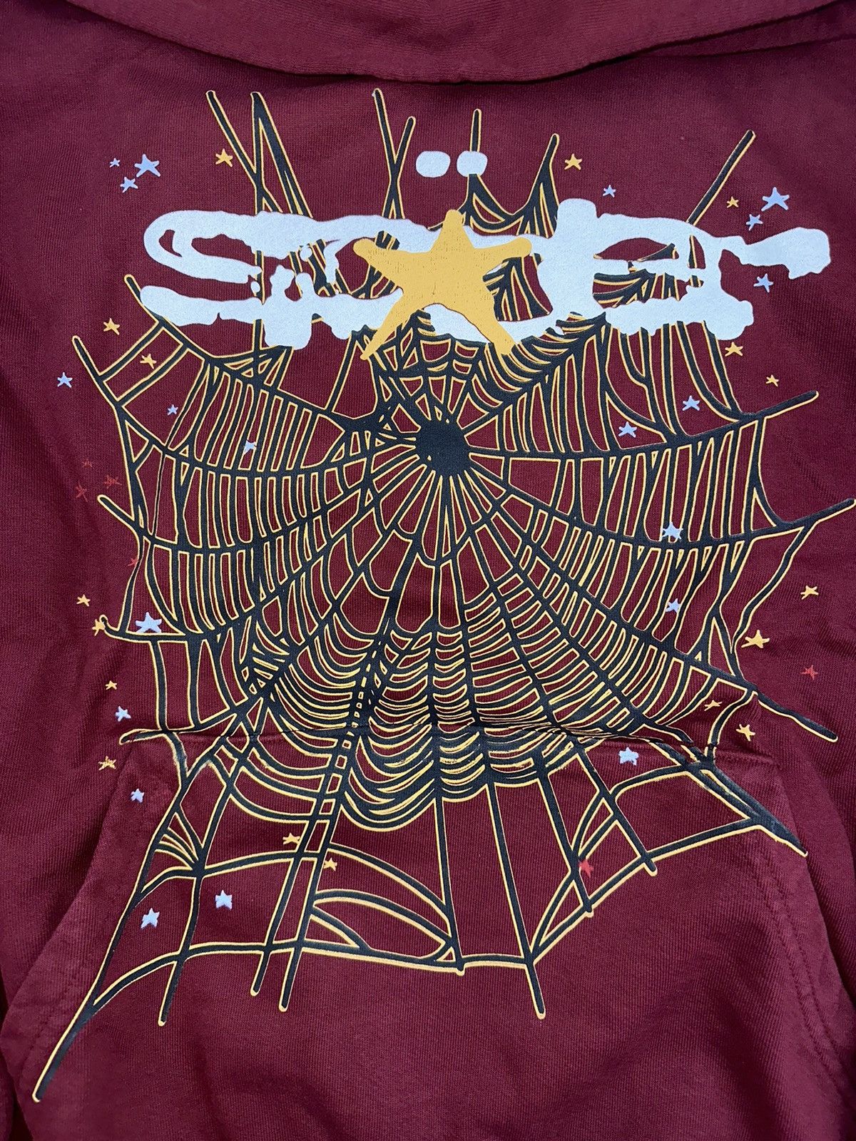 Sp5der Sp5der Maroon Web Hoodie Size US XL / EU 56 / 4 - 2 Thumbnail