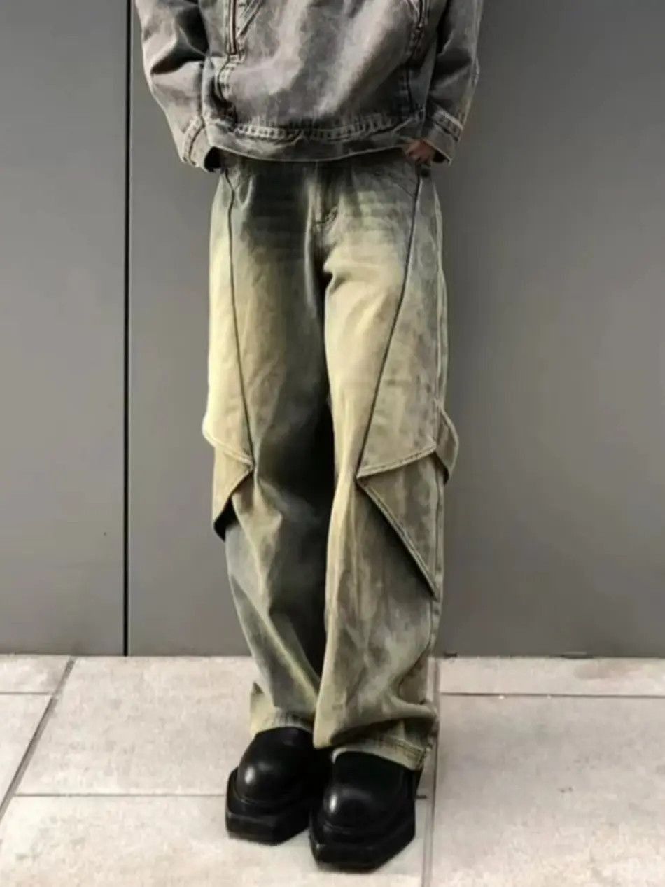 Japanese Brand Retro loose fitting wide leg micro flared jeans Size US 32 / EU 48 - 5 Thumbnail