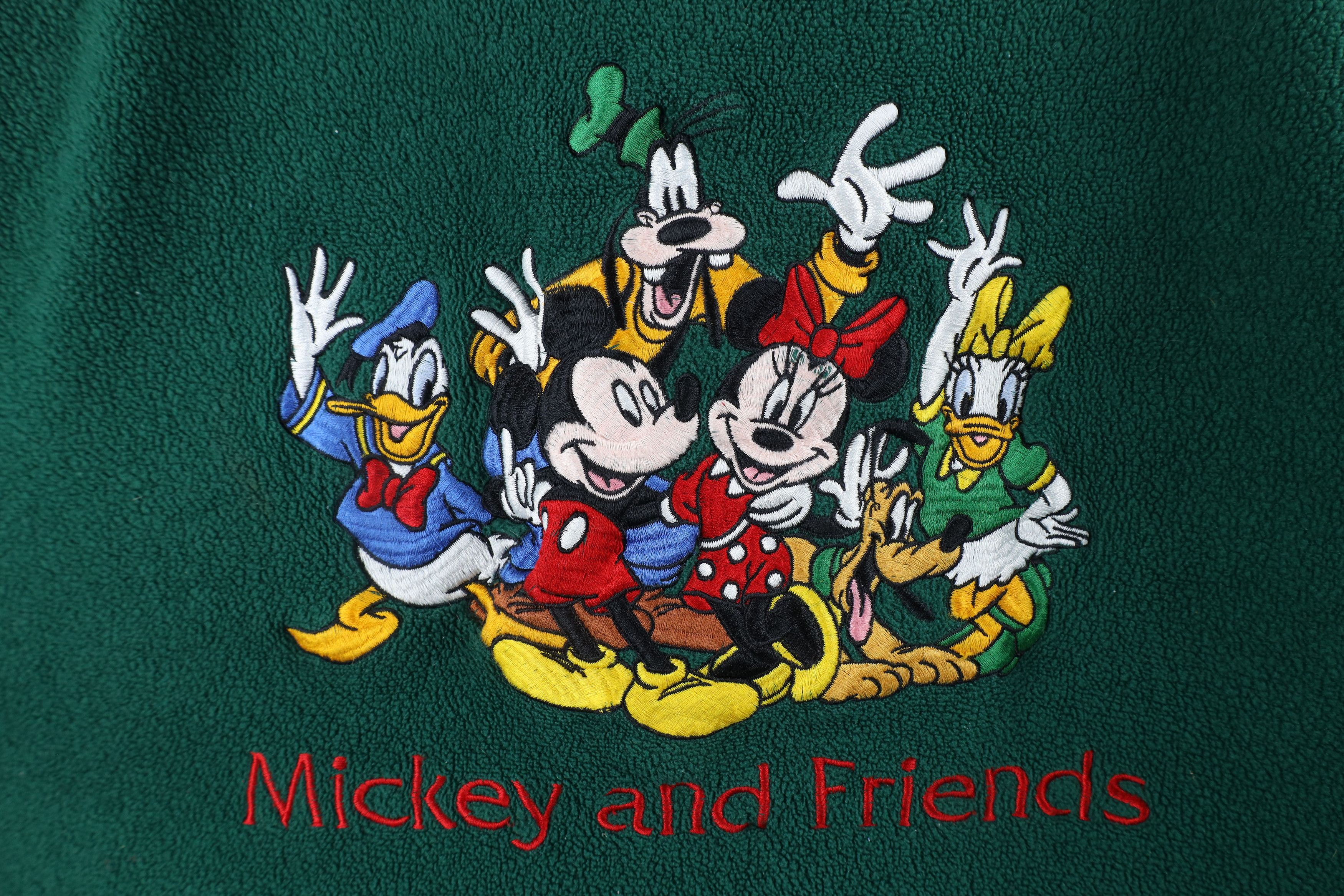 Disney × Vintage Vintage 90s Disney Mickey and Friends Fleece Sweatshirt Size L / US 10 / IT 46 - 4 Thumbnail