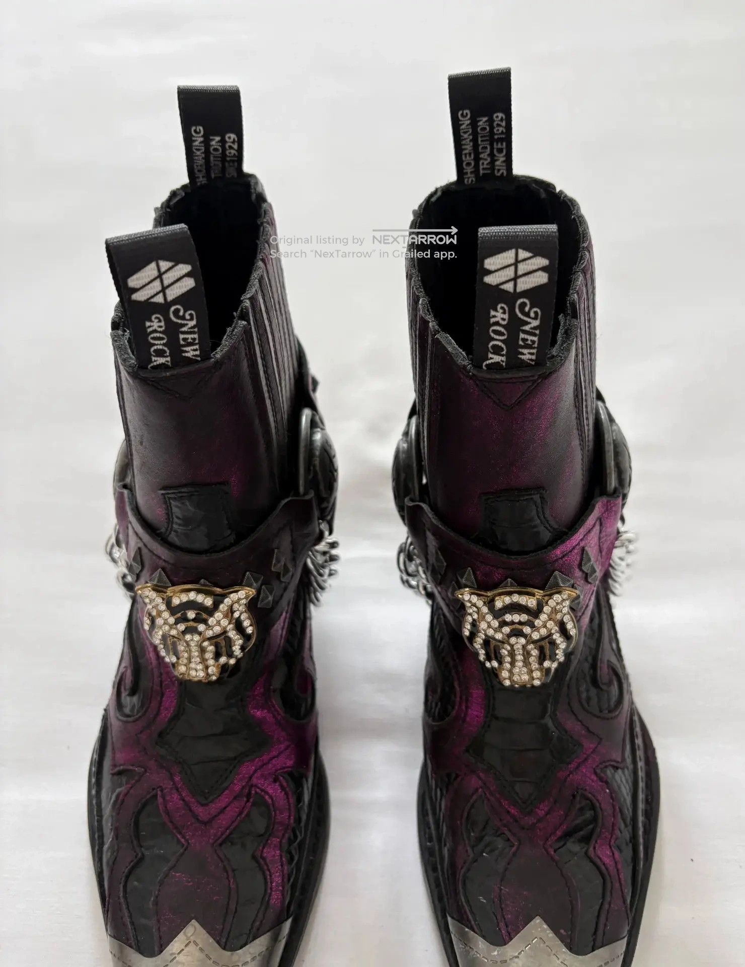 New Rock Punk Rivet Pointed Metal Toe 36 Boots, Women's — image 6 of 6