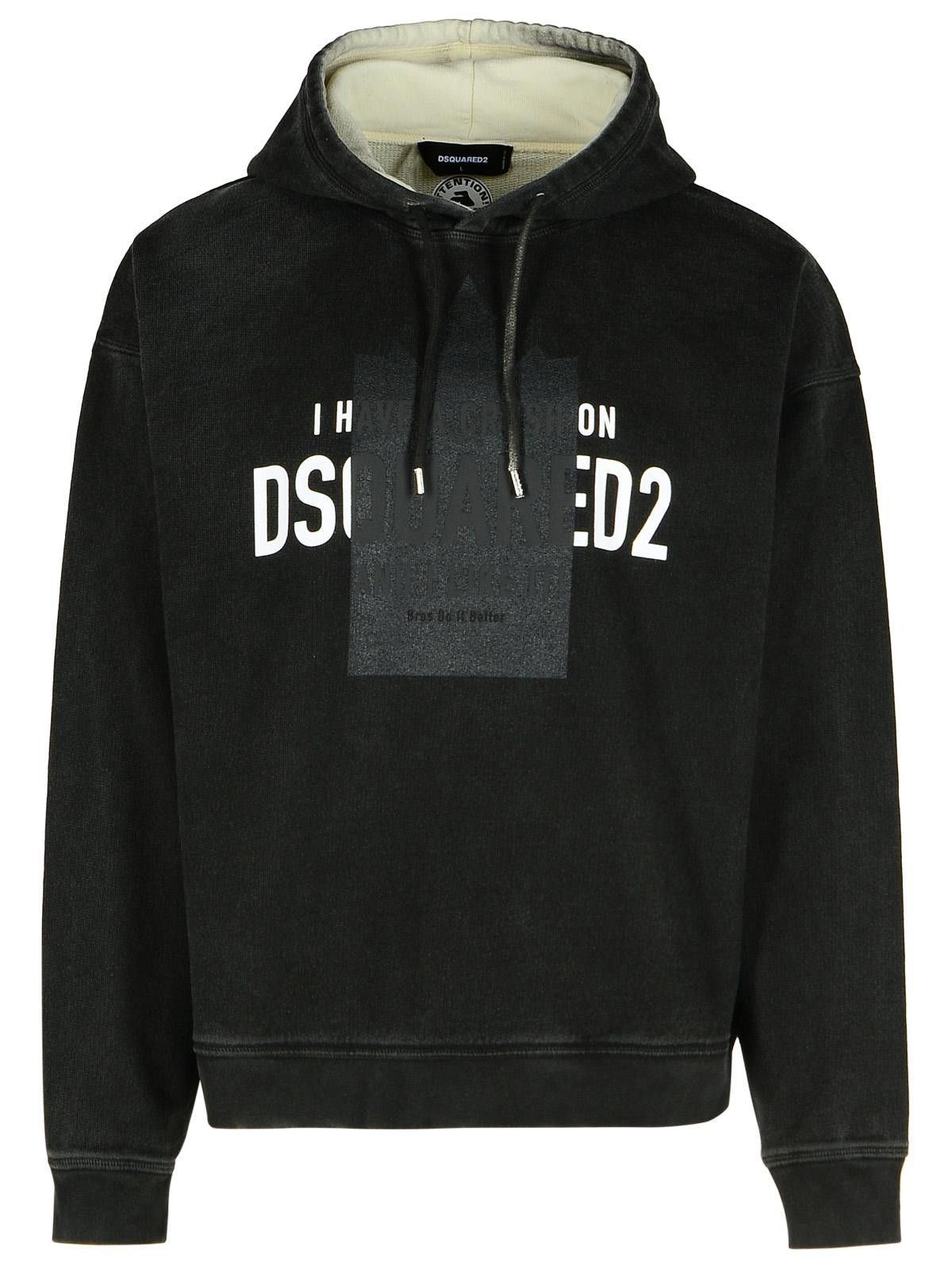 Dsquared2 DSQUARED2 Black Cotton Sweatshirt Size US L / EU 52-54 / 3 - 1 Thumbnail