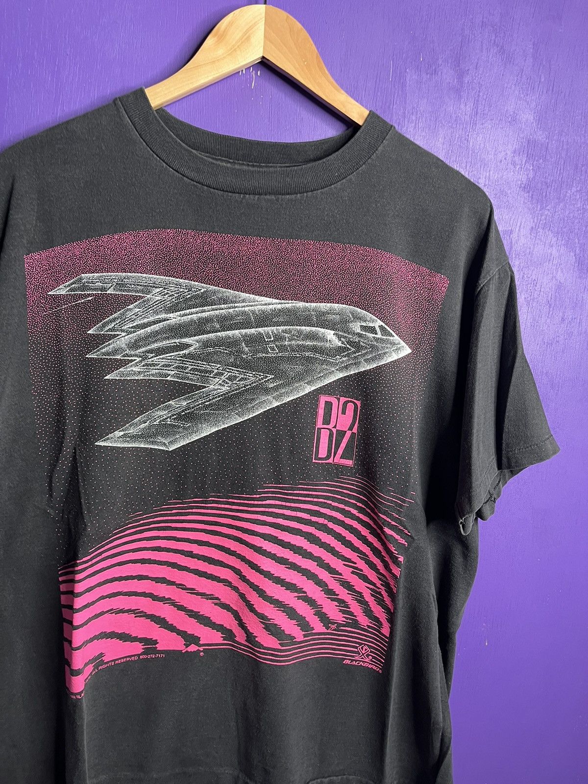 Vintage Vintage 1992 B-2 Stealth bomber faded t-shirt Size US L / EU 52-54 / 3 - 3 Thumbnail