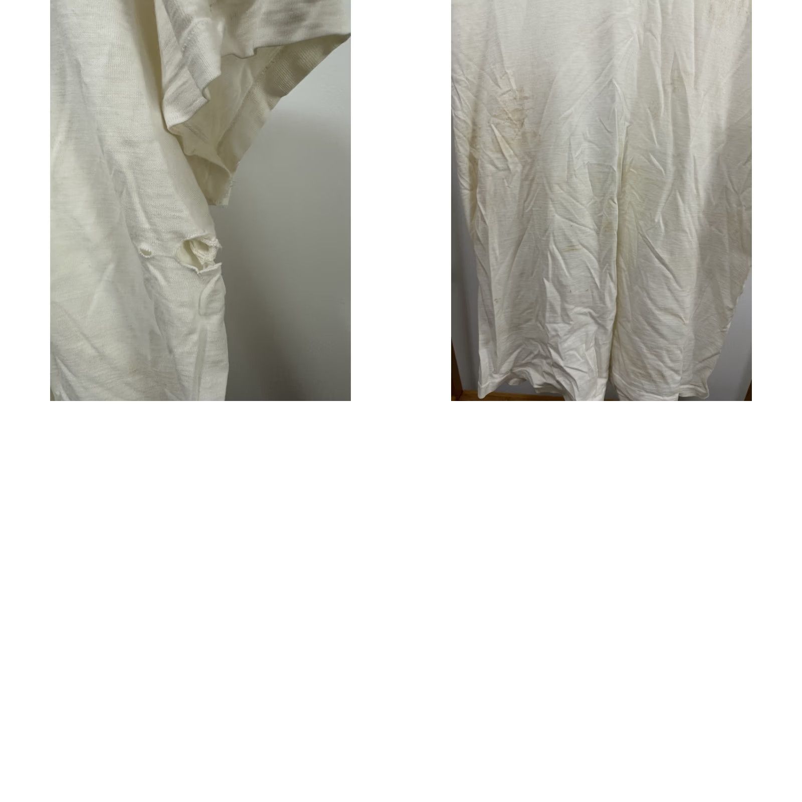 Hanes VTG 60s Hanes T-Shirt Reinforced Collar Loopwheel True Vintage RARE XL Mens Cream Distressed Thrashed Classic Shirt Size US XL / EU 56 / 4 - 8 Thumbnail