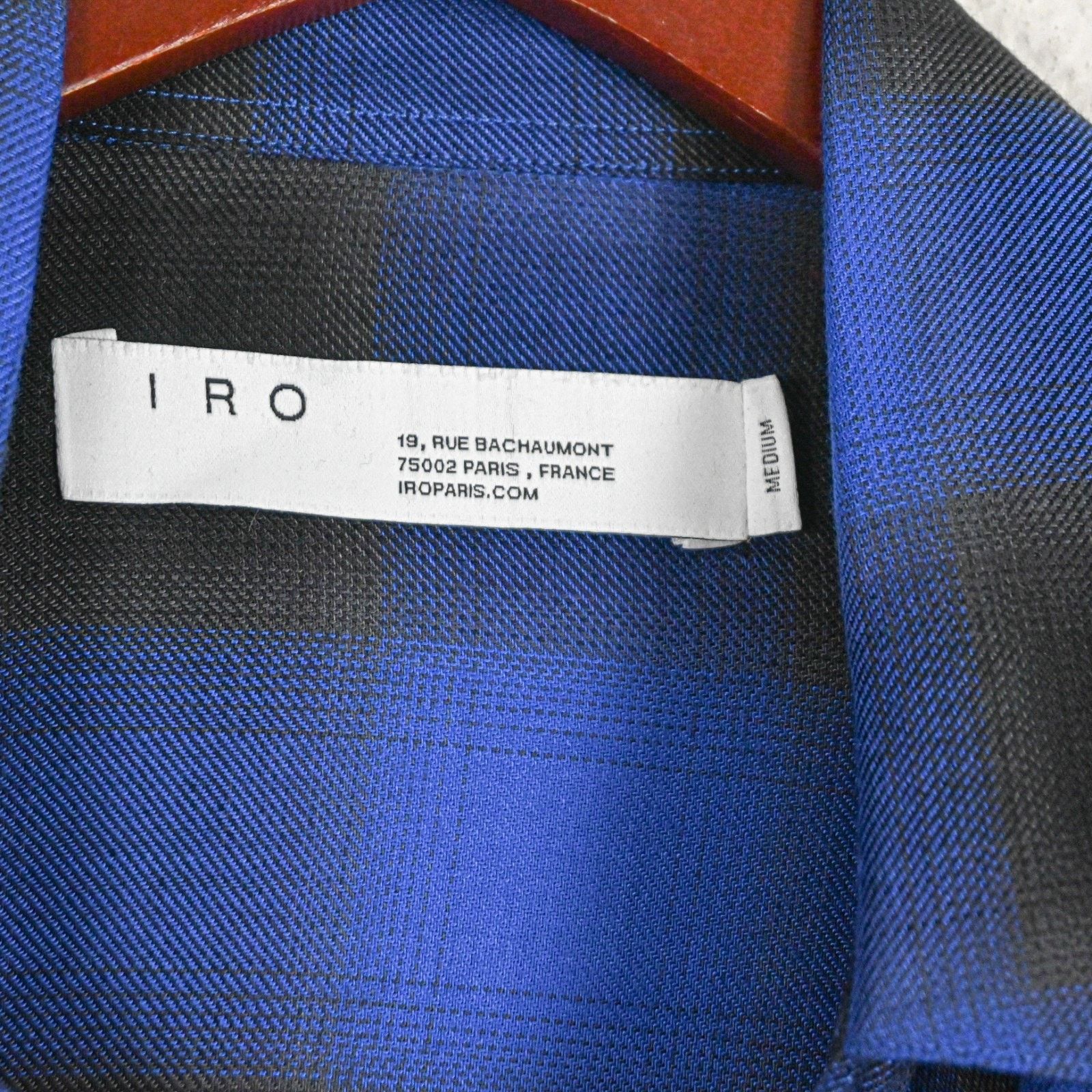 Iro IRO Zephir Plaid Print Pearl Snap Over Shirt Electric Blue Size US M / EU 48-50 / 2 - 5 Thumbnail