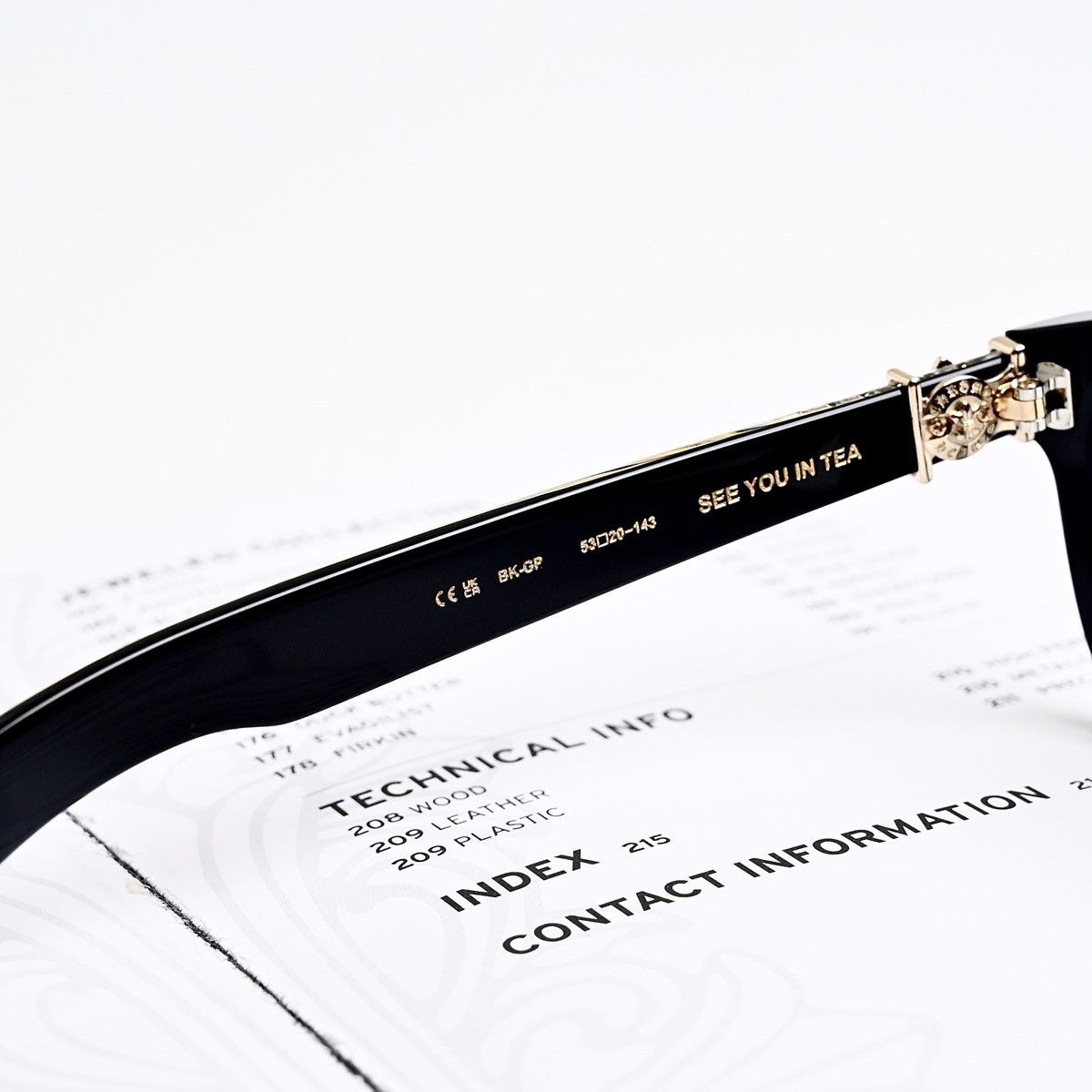 Chrome Hearts CHROME HEARTS SEE YOU IN TEA BLACK 18K GOLD PLATED GLASSES Size ONE SIZE - 9 Thumbnail