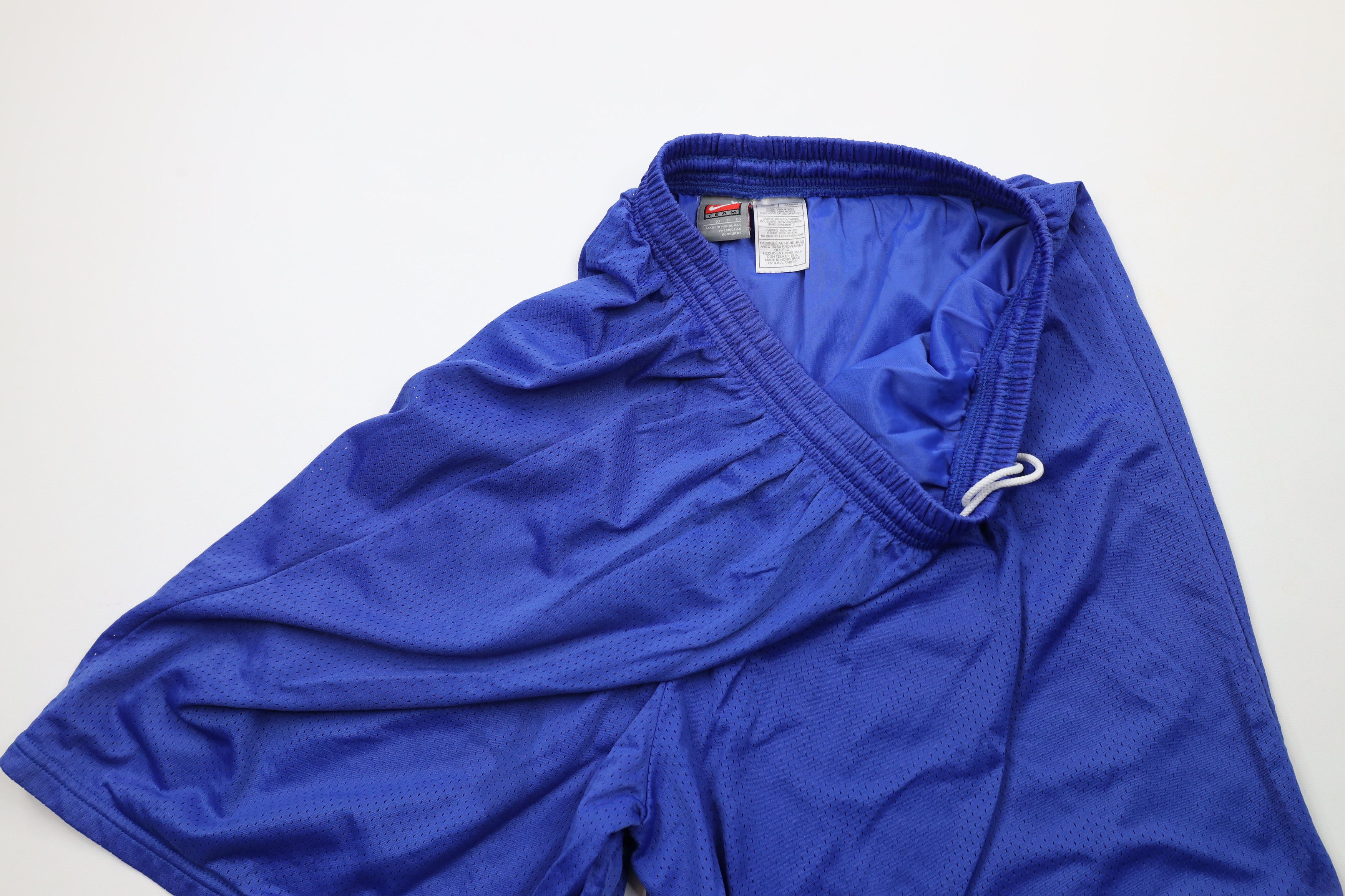Nike × Vintage Vintage Nike Mini Swoosh Above Knee Mesh Shorts Royal Blue Size US 36 / EU 52 - 6 Thumbnail