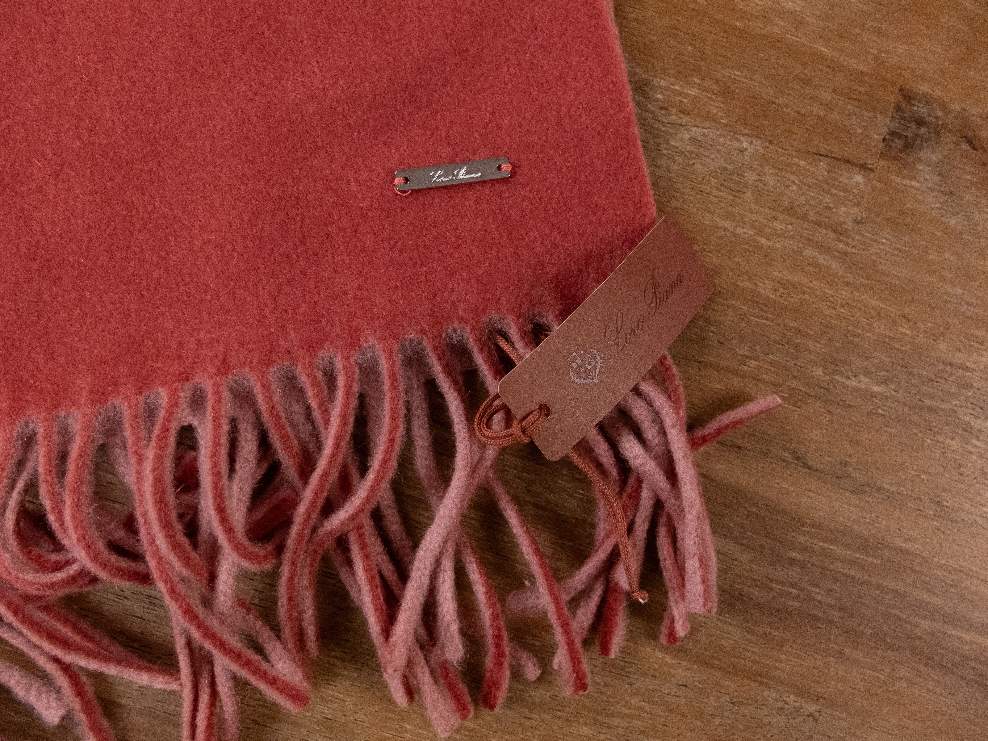 Loro Piana LORO PIANA shaded pink knit pure cashmere scarf authentic Size ONE SIZE - 2 Thumbnail