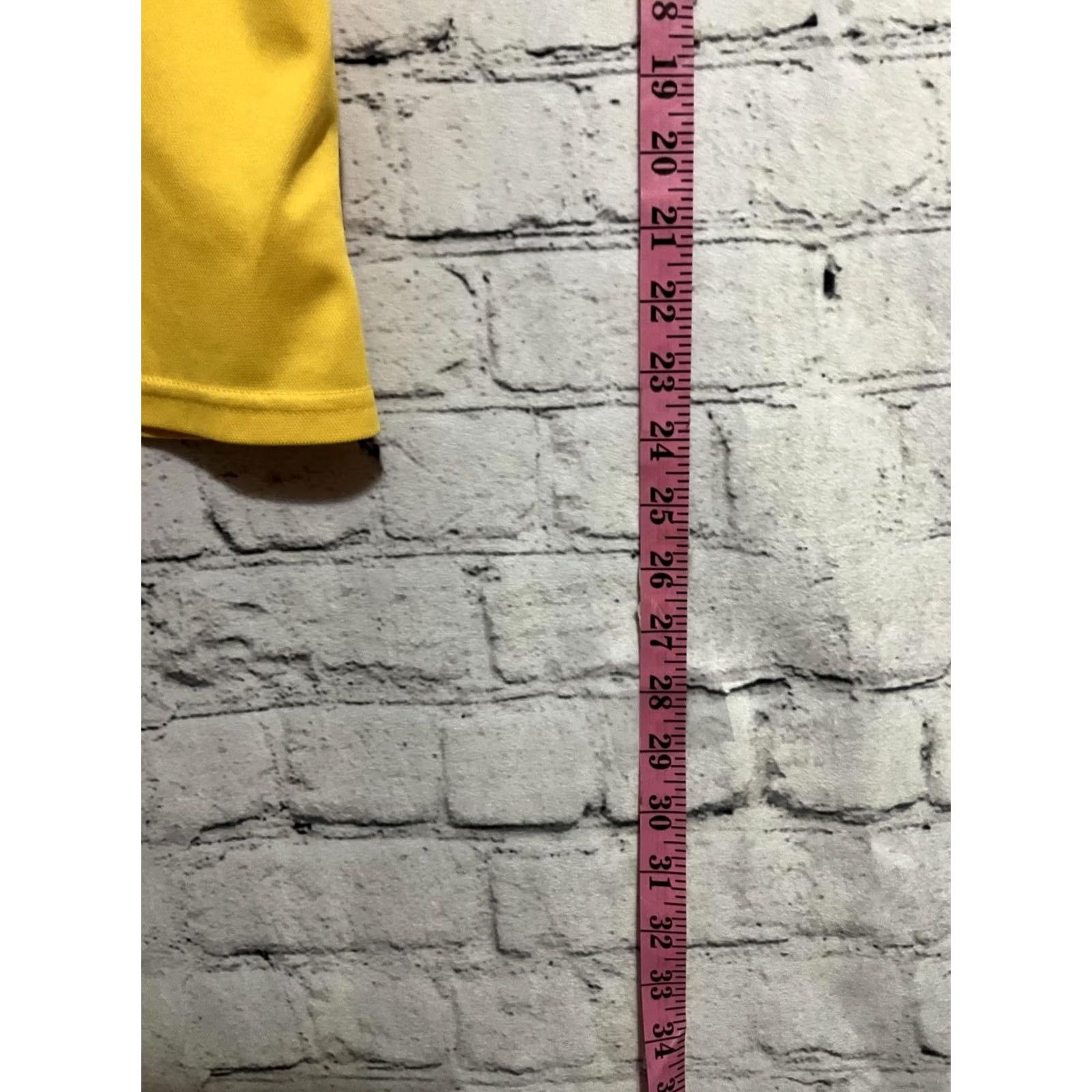 Vintage Core 365 Polo Shirt Women L Yellow Short Sleeve Button Collared 100% Cotton Solid Regular Vintage No Size L / US 10 / IT 46 - 5 Thumbnail