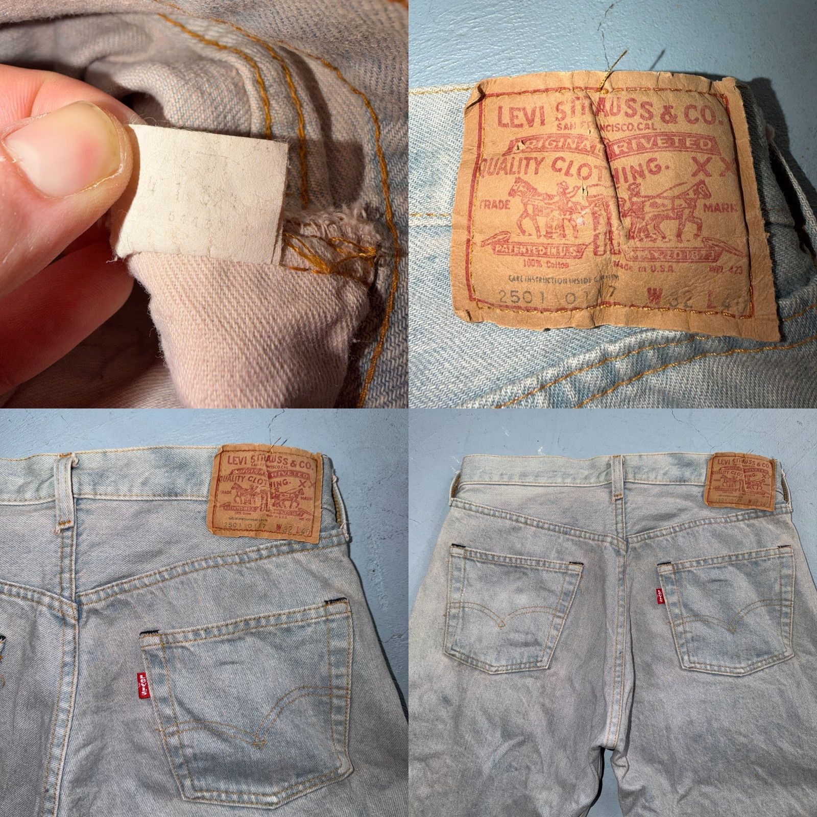 Levi's VINTAGE Levi's 501 Jeans 32x40 Button Fly Blue Denim Straight Classic 80s USA Mens Jeans Size US 32 / EU 48 - 10 Thumbnail