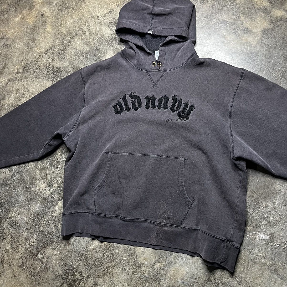 Old Navy × Vintage vintage old navy faded black distressed hoodie Size US XL / EU 56 / 4 - 3 Thumbnail