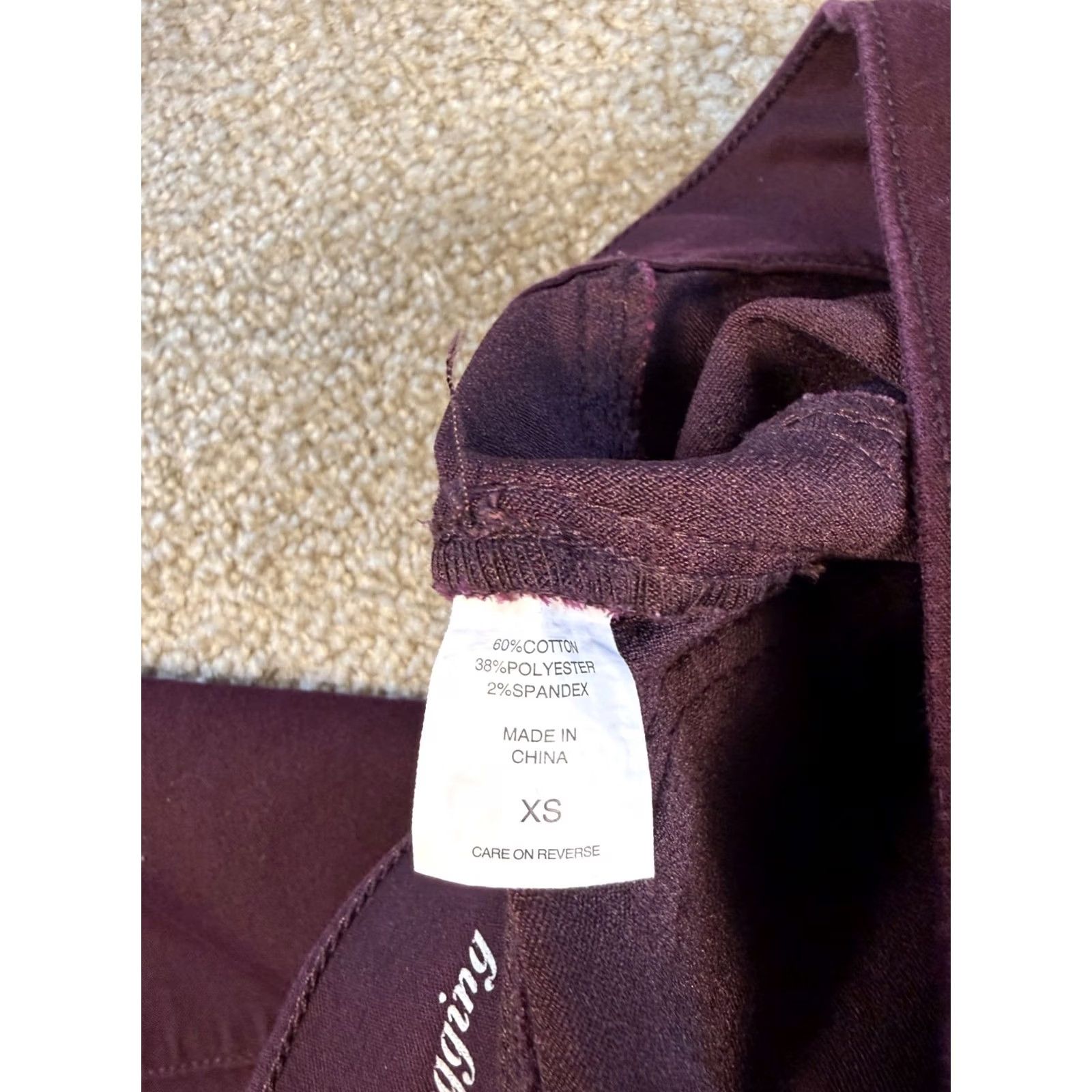 Vintage New York & Company Red Burgundy Size XS High Waist Pull-on Legging Soho Size 28" / US 6 / IT 42 - 7 Thumbnail