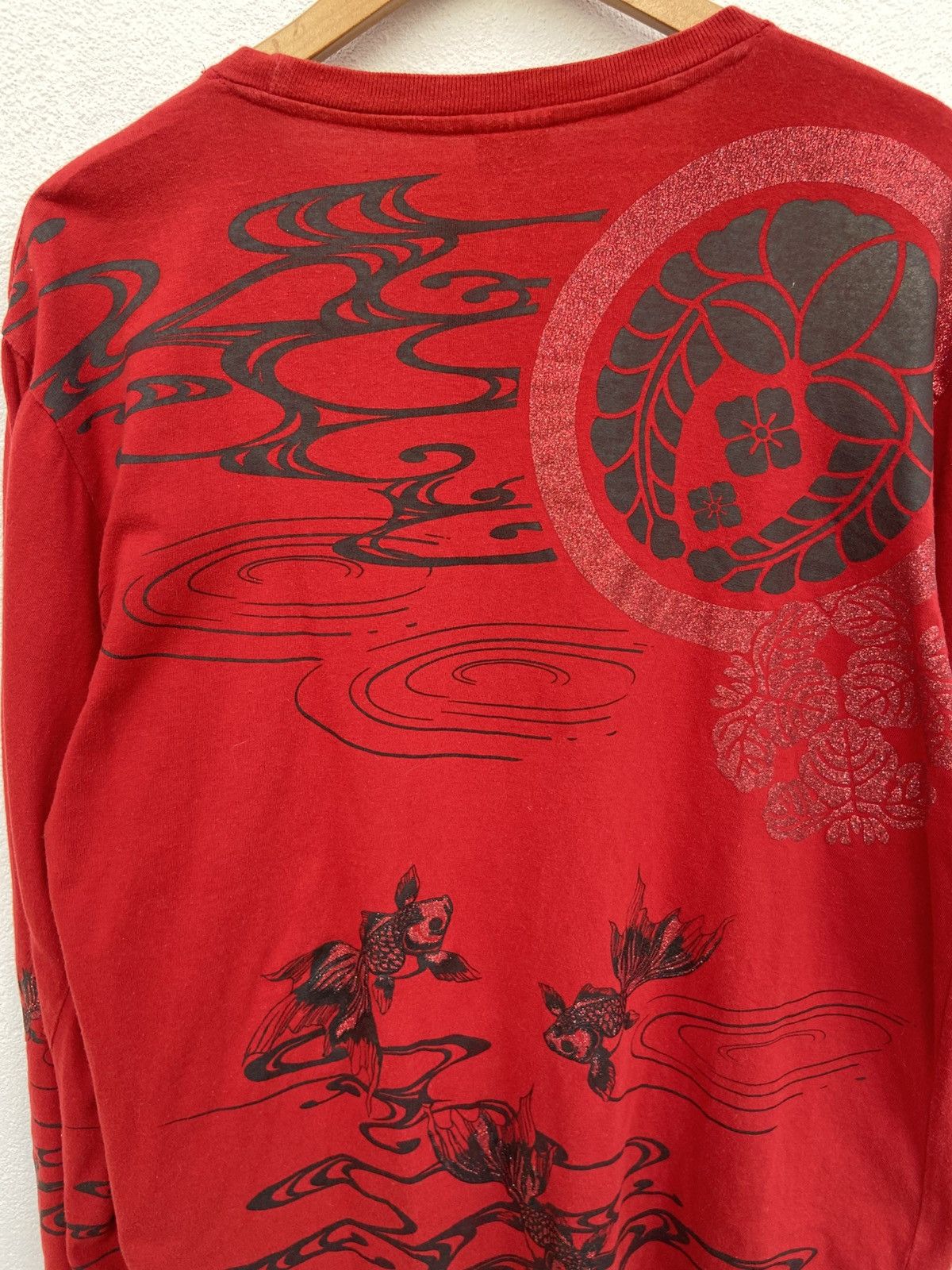 If Six Was Nine 🔥 Vintage Sukajan t shirt long sleeve Fish Koi motive beast Size US L / EU 52-54 / 3 - 7 Thumbnail