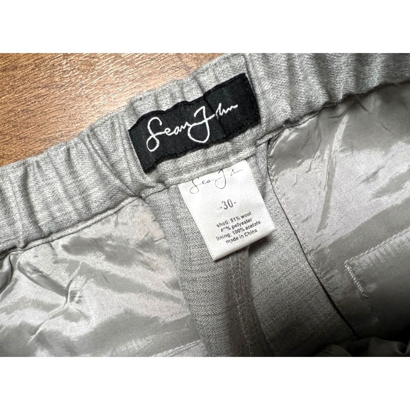 Sean John VINTAGE Sean John Trouser Pants Wool 30X31 Mens Gray 80s 90s Ankle Zip Comfort Waist Pockets Straight Front Dress Duty Wool Blend Size US 30 / EU 46 - 4 Thumbnail