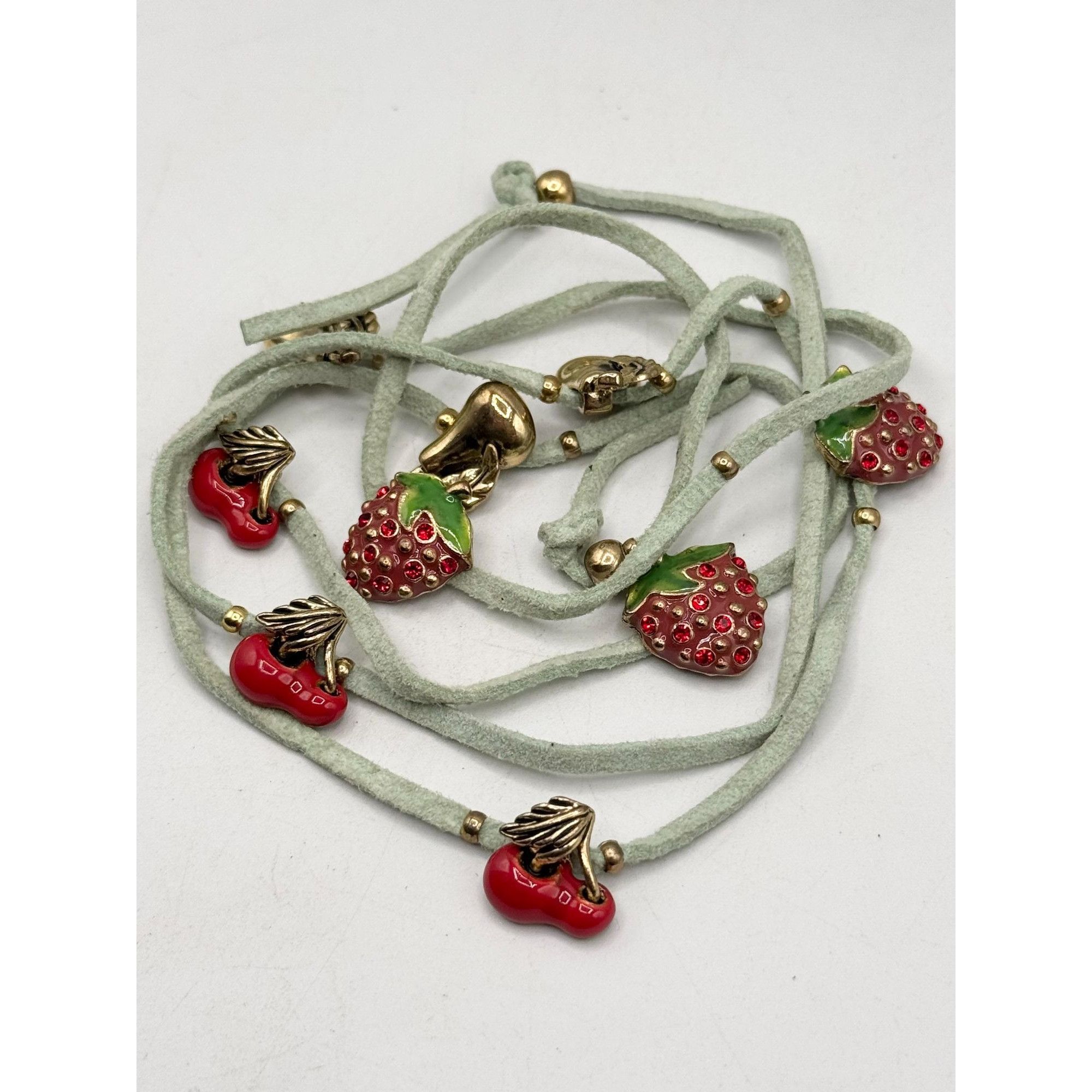 Other Green suede enamel rhinestone fruit strawberry cherry charm Size ONE SIZE - 6 Thumbnail