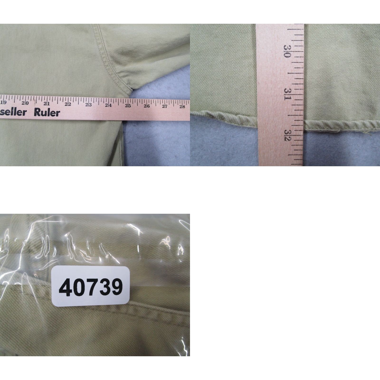 Levi's Levis Mens Large Green Denim Button Up Workwear Shirt Long Sleeve Size US L / EU 52-54 / 3 - 8 Thumbnail