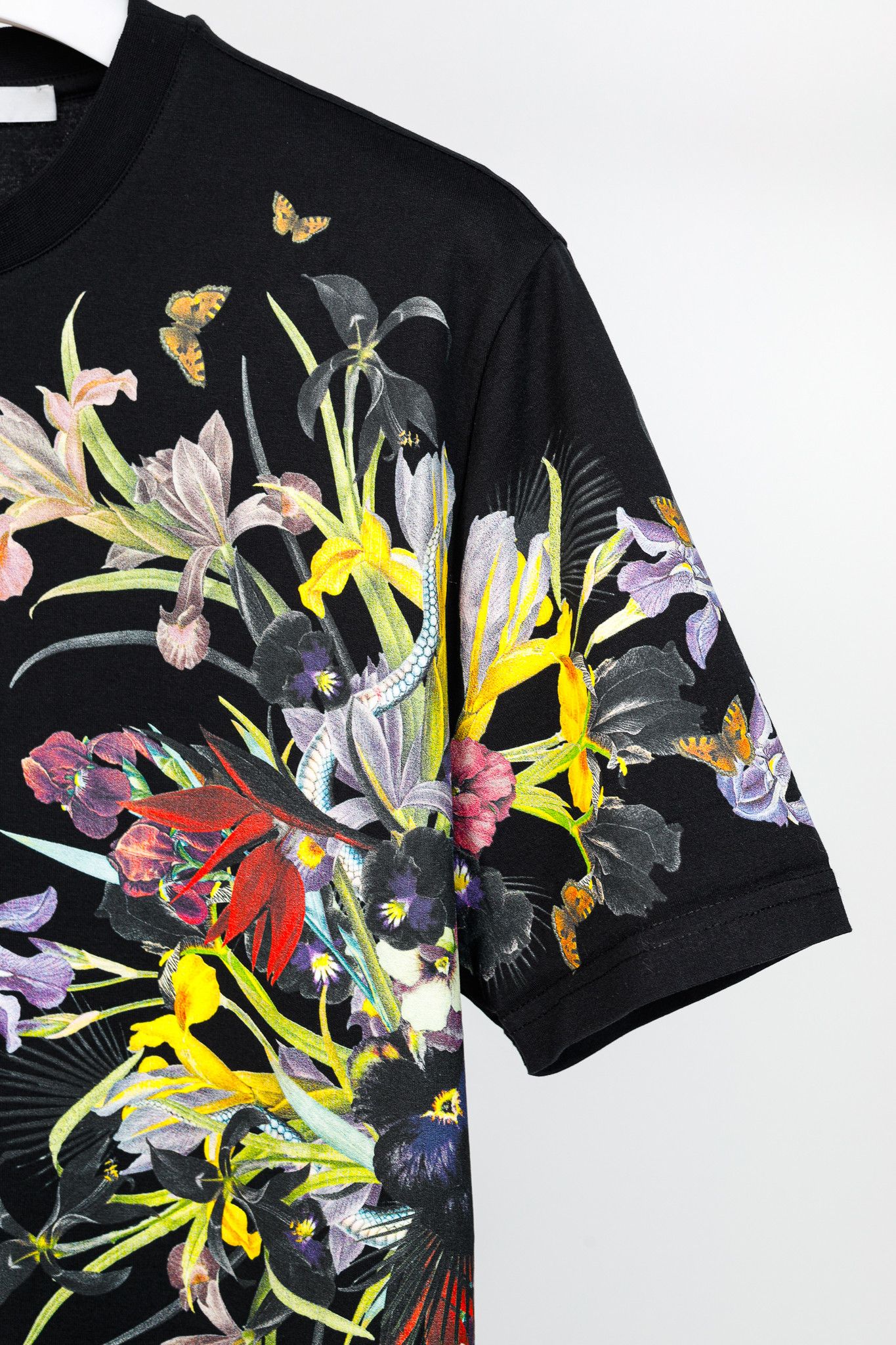 Givenchy Givenchy Black Multi Flowers Printed Cotton Jersey T-Shirt Size L / US 10 / IT 46 - 5 Thumbnail