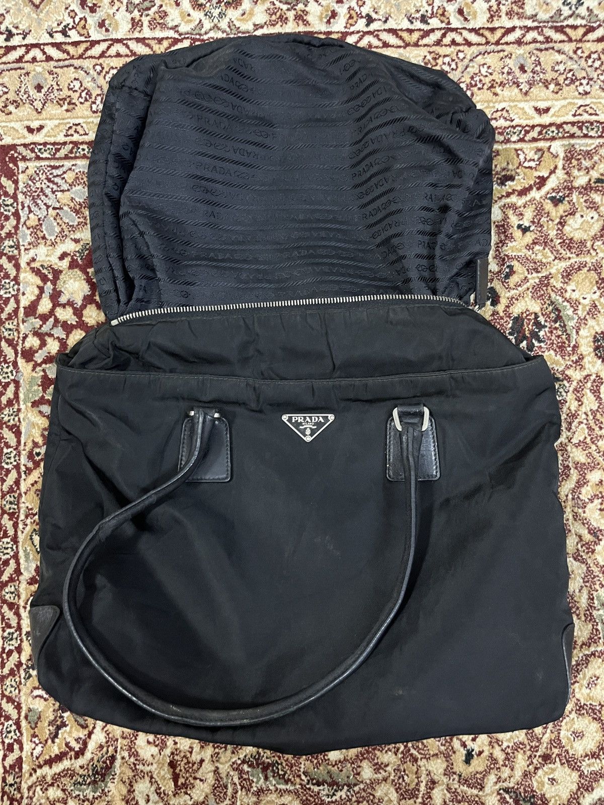Prada Prada Re-Nylon Embroidered Tote Bag Size ONE SIZE - 19 Thumbnail