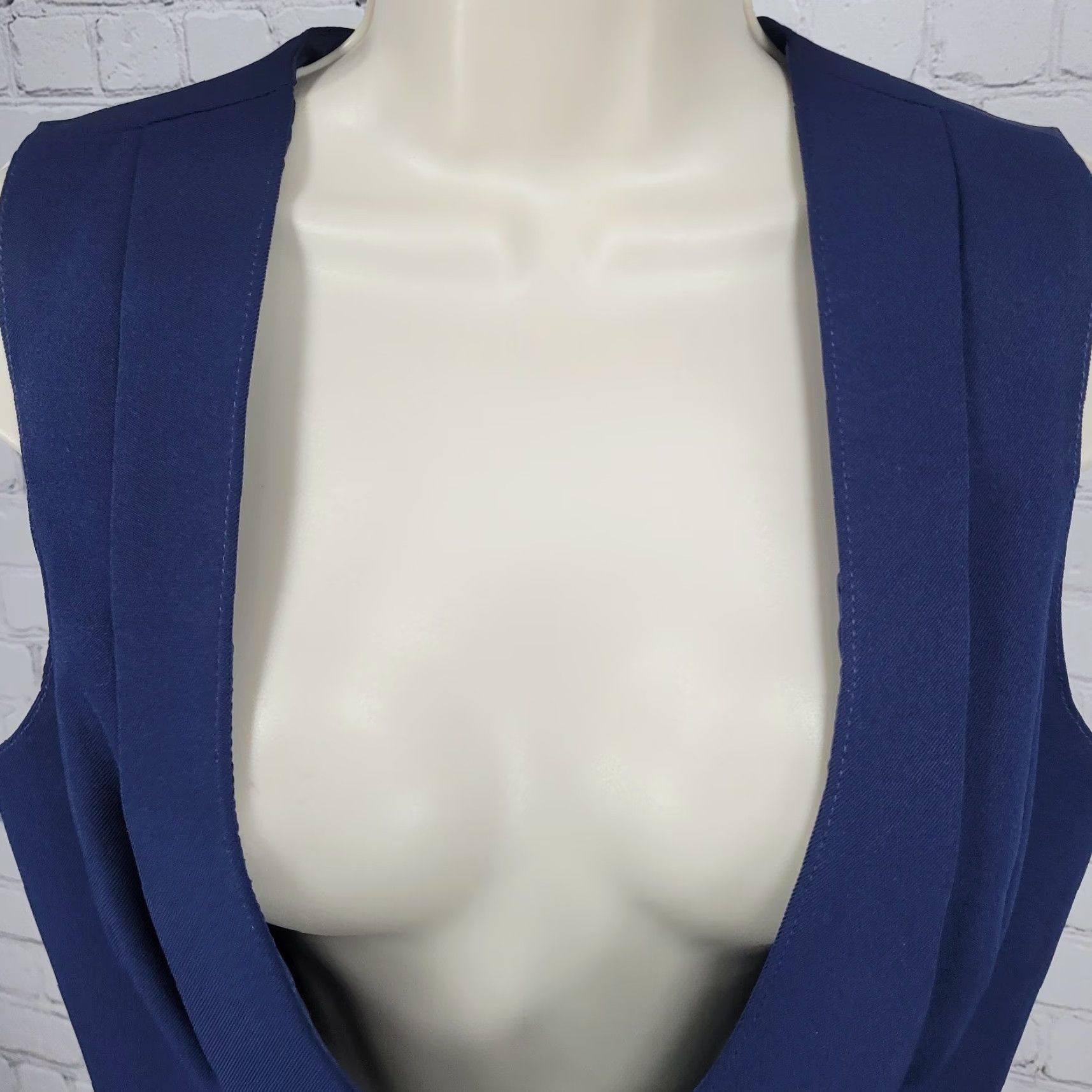 Vintage VTG Pan-ter Vest Navy 100% Wool Shawl Lapel Buttoned Lined Size 11/12 Union Made Size L / US 10 / IT 46 - 6 Thumbnail