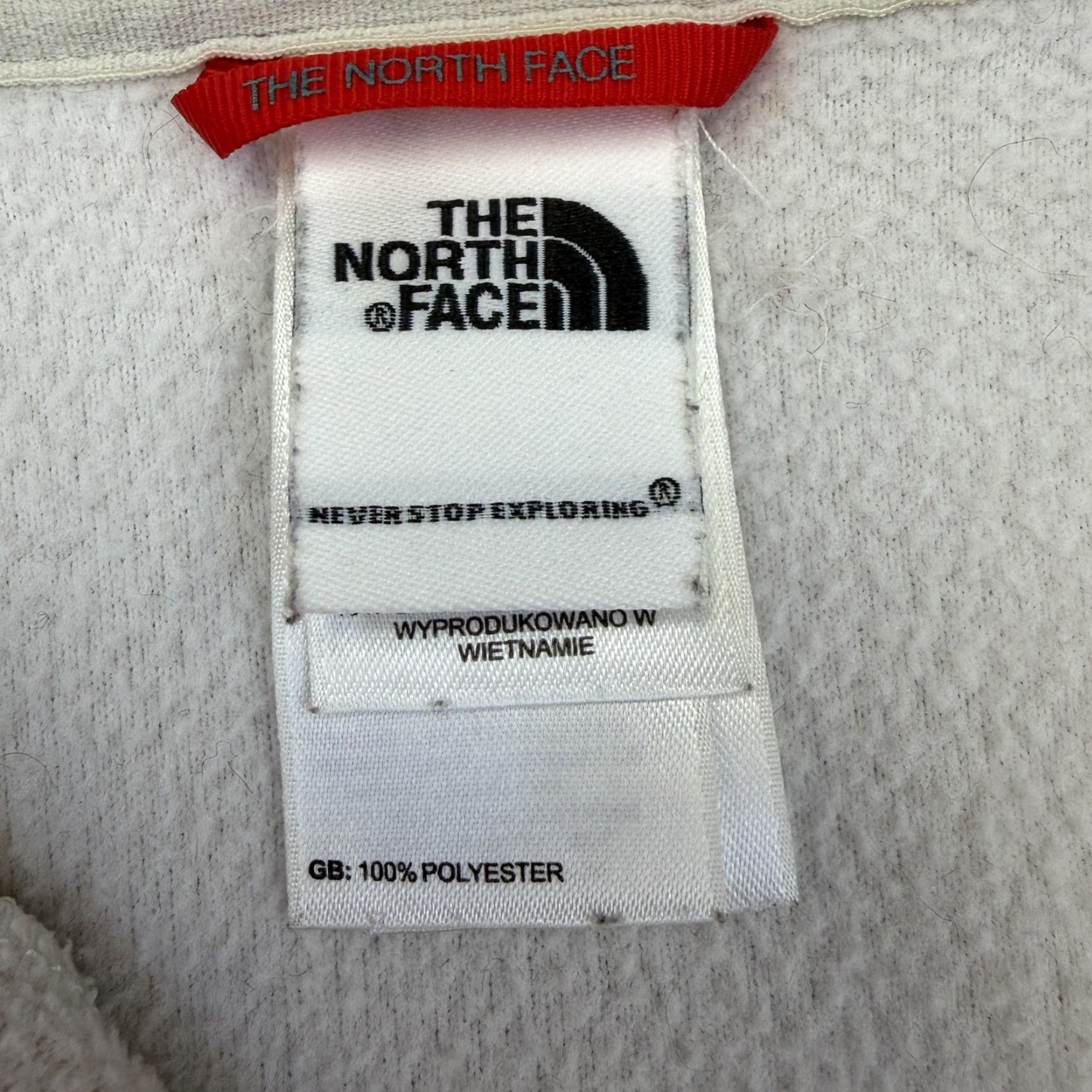 The North Face The North Face Sweatshirt Womens L White Fleece 1/4 Zip Mock Neck Pullover Embroidered Logo Zipper Size L / US 10 / IT 46 - 5 Thumbnail