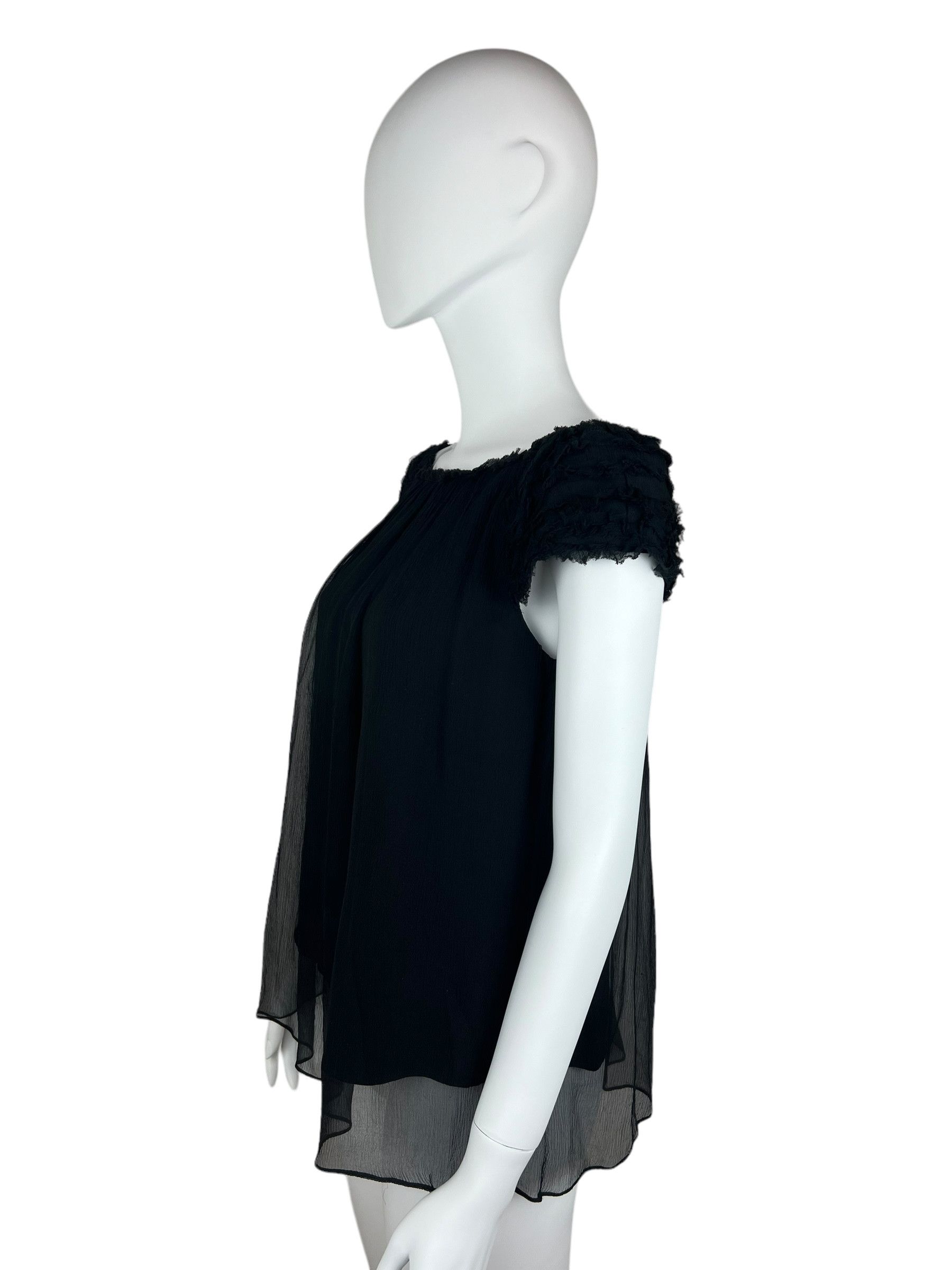 Gucci Gucci by Tom Ford 2001 Black Silk Top Size M / US 6-8 / IT 42-44 - 2 Thumbnail