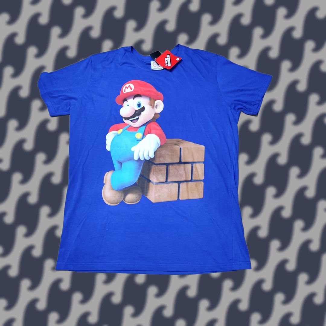Vintage Bioworld Nintendo Super Mario Bros. Wii 2011 Blue T-Shirt XL Unisex Adults Regular Short Sleeve Round Neck Size XL / US 12-14 / IT 48-50 - 1 Thumbnail