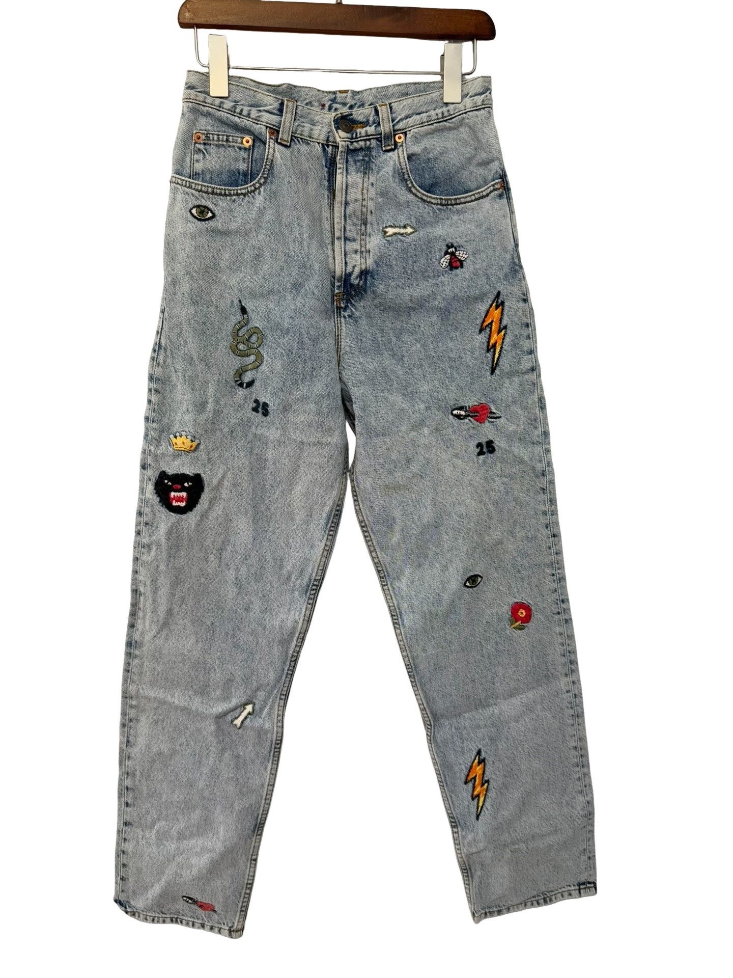 Gucci Gucci Embroidered Insect Jeans Size 27 Size 27" / US 4 / IT 40 - 1 Thumbnail
