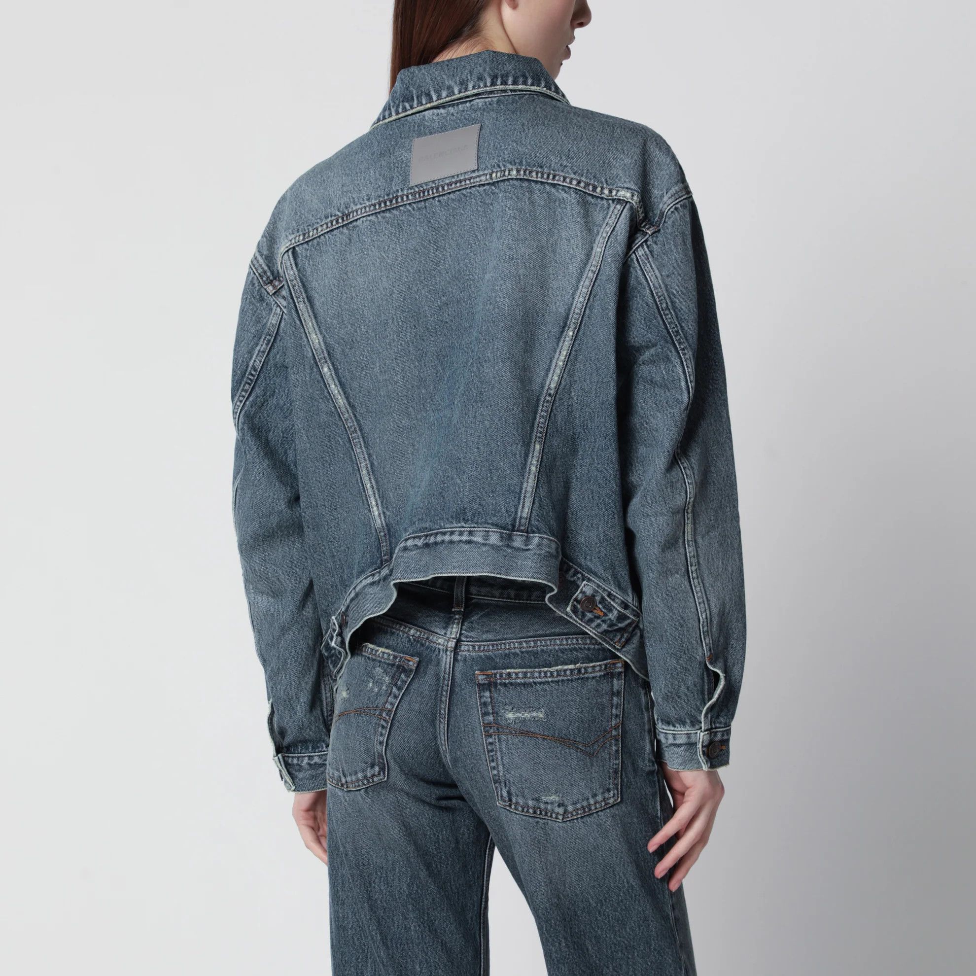 Balenciaga o1d2blof0426 Cotton Denim Jacket in Dirty Blue Size XS / US 0-2 / IT 36-38 - 3 Thumbnail