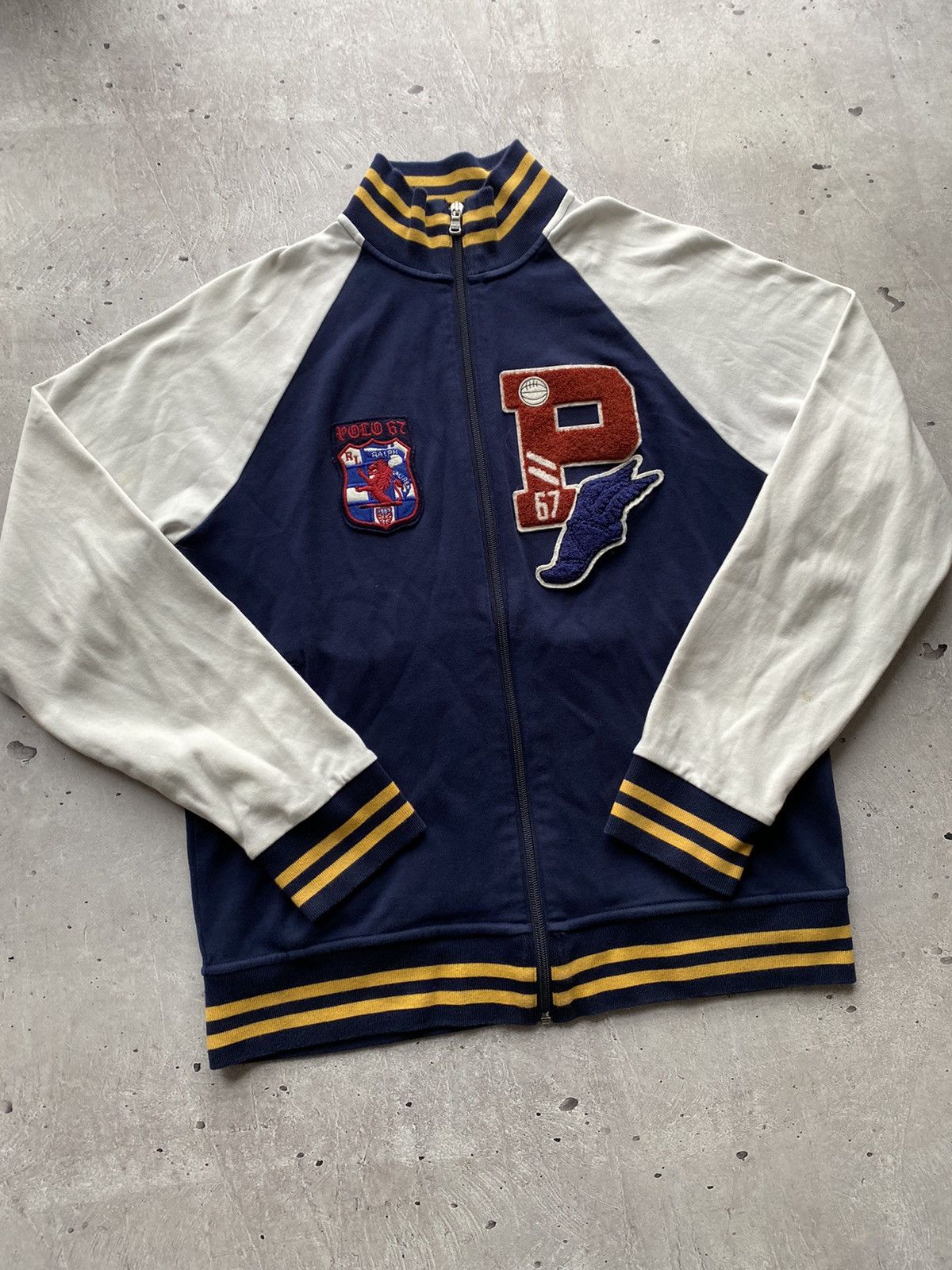 Polo Ralph Lauren × Ralph Lauren Rare Polo Ralph Lauren P-Wing Varsity Fleece Track Jacket Size US M / EU 48-50 / 2 - 1 Thumbnail