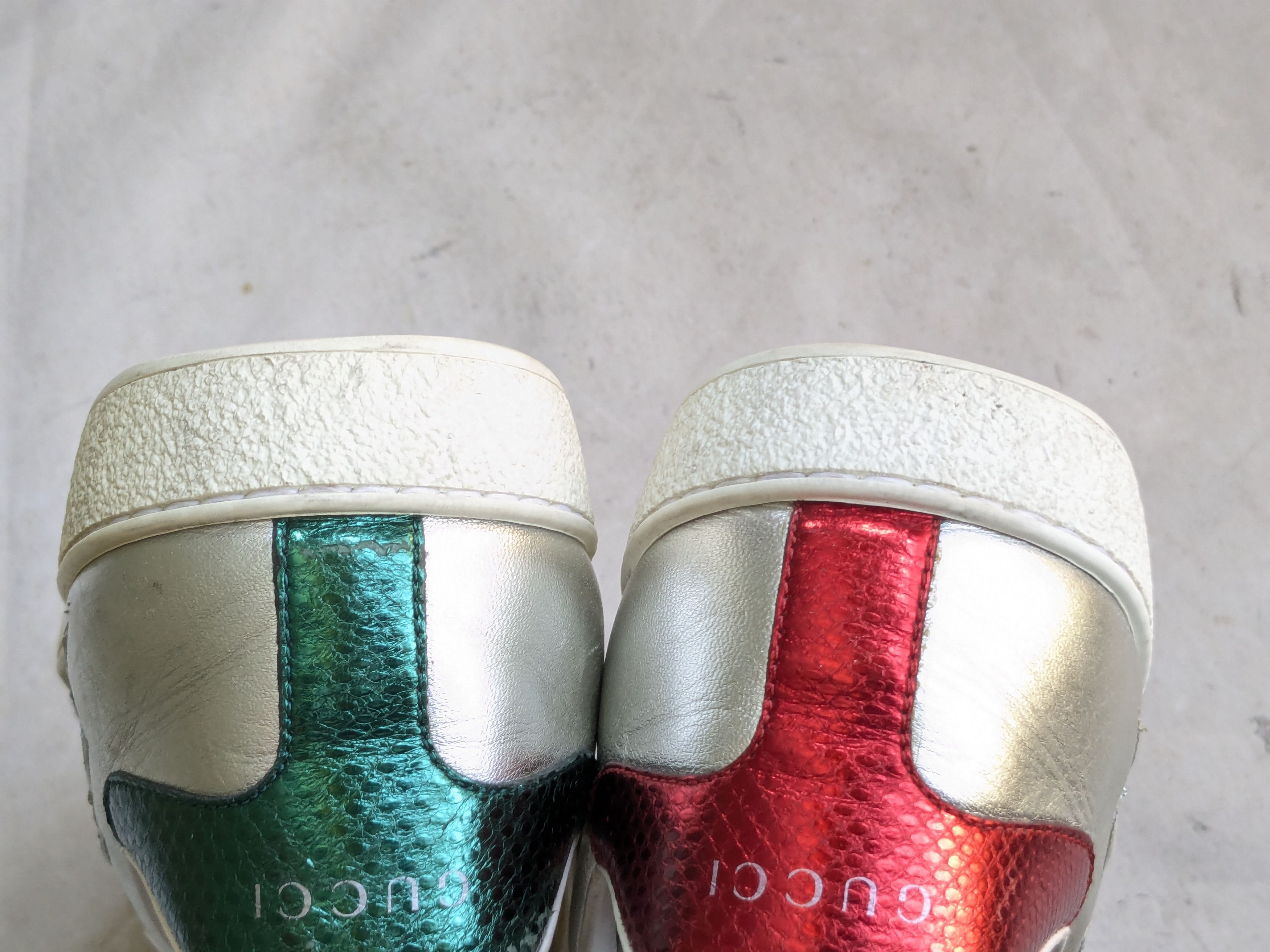 Gucci Gucci Ace Sneakers Silver 11.5 Leather Stars Size US 11.5 / EU 44-45 - 17 Thumbnail